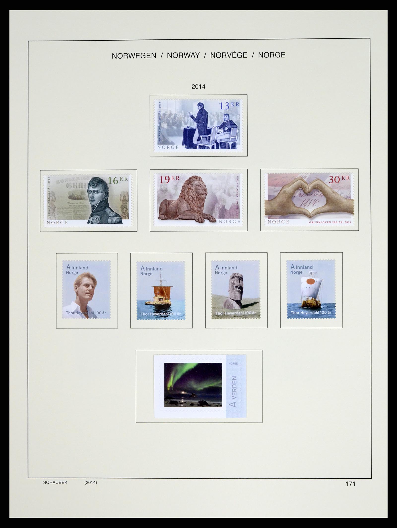 37544 201 - Postzegelverzameling 37544 Noorwegen 1855-2014.