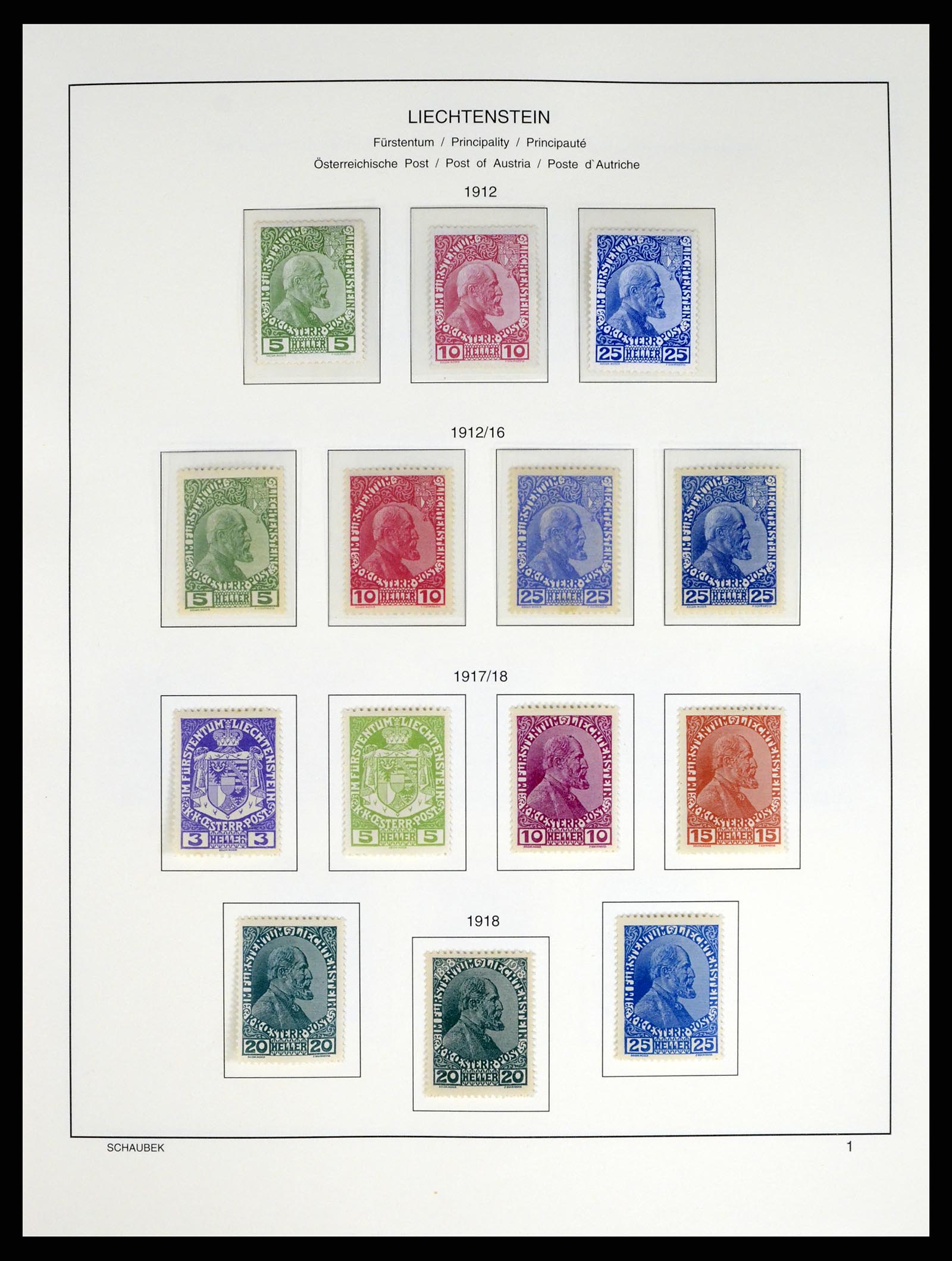 37547 001 - Stamp collection 37547 Liechtenstein 1912-2011.