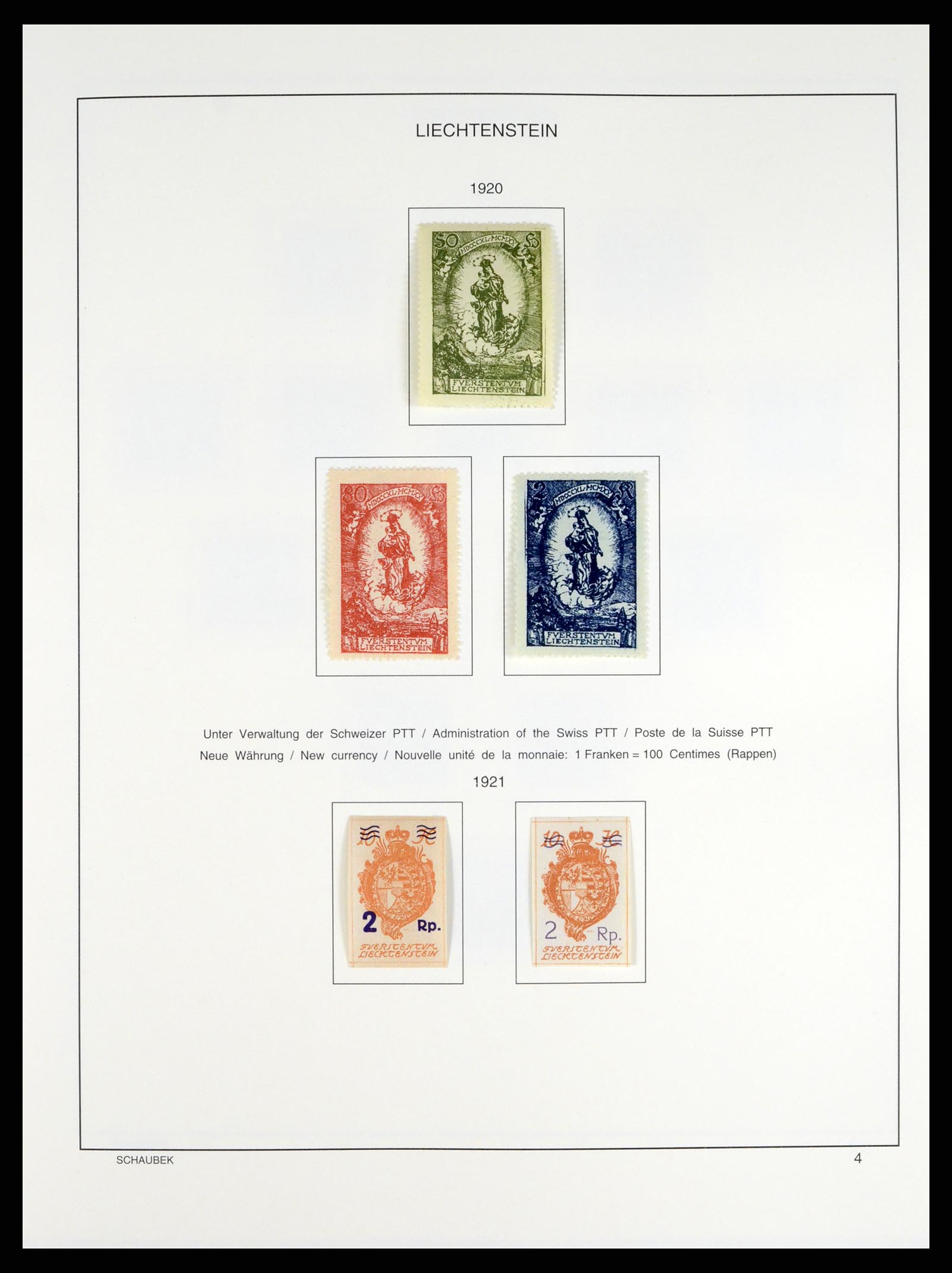 37547 004 - Stamp collection 37547 Liechtenstein 1912-2011.