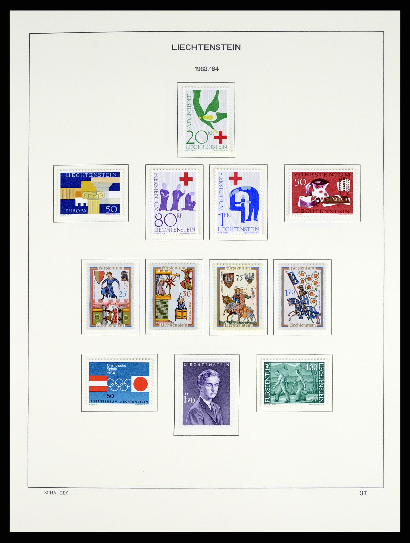 37547 045 - Stamp collection 37547 Liechtenstein 1912-2011.