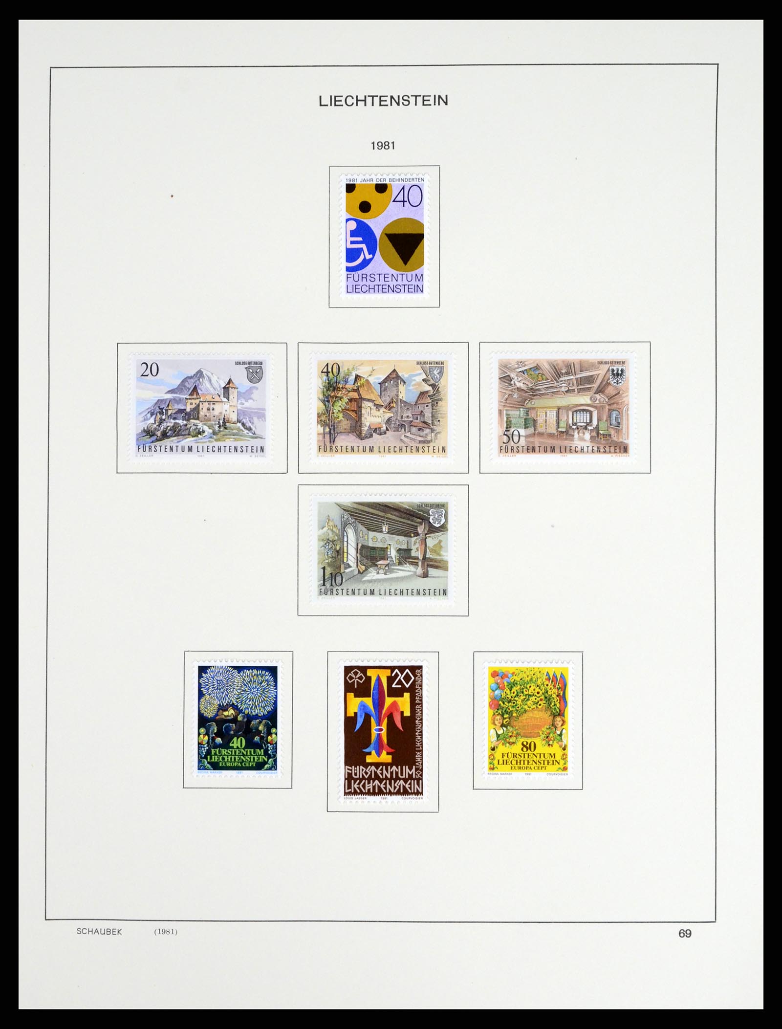 37547 084 - Stamp collection 37547 Liechtenstein 1912-2011.