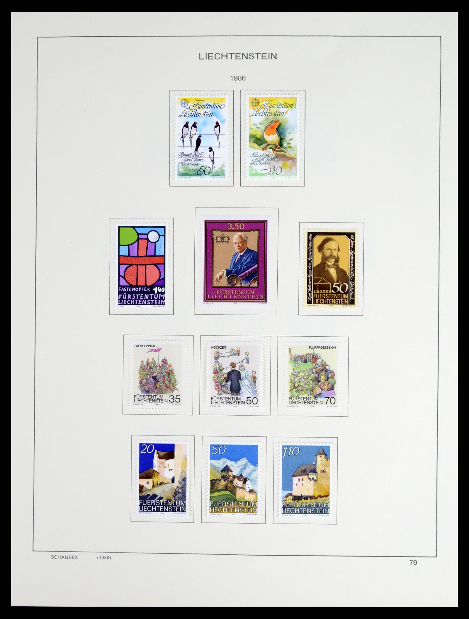 37547 095 - Stamp collection 37547 Liechtenstein 1912-2011.