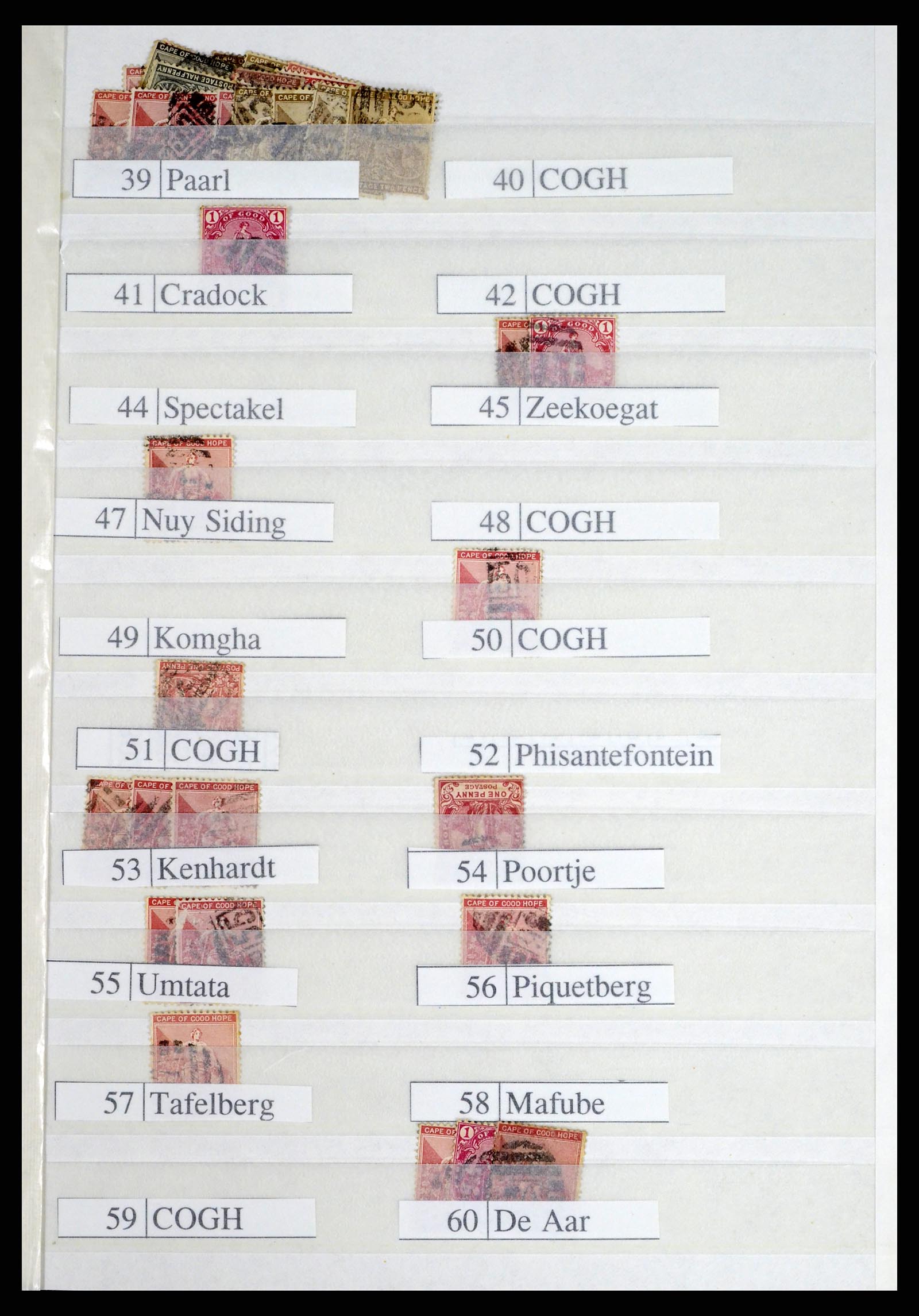 37549 005 - Postzegelverzameling 37549 Kaap de Goede Hoop stempels 1890-1910.