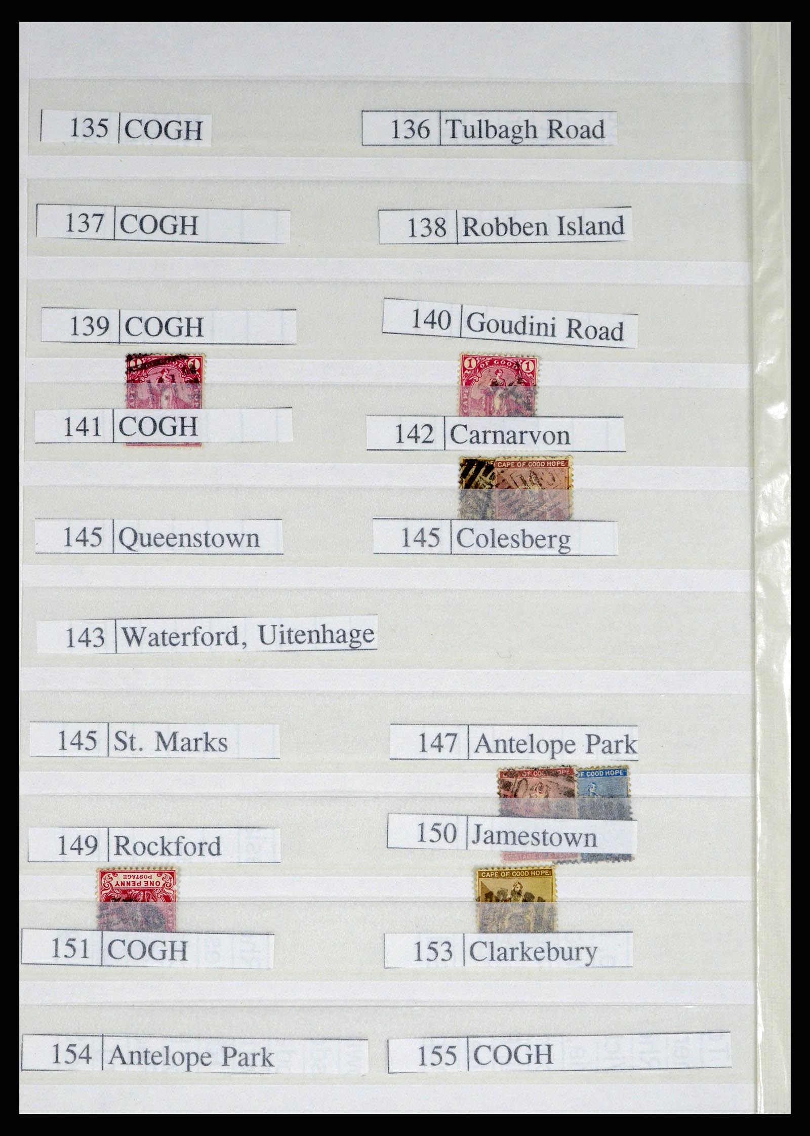 37549 010 - Postzegelverzameling 37549 Kaap de Goede Hoop stempels 1890-1910.