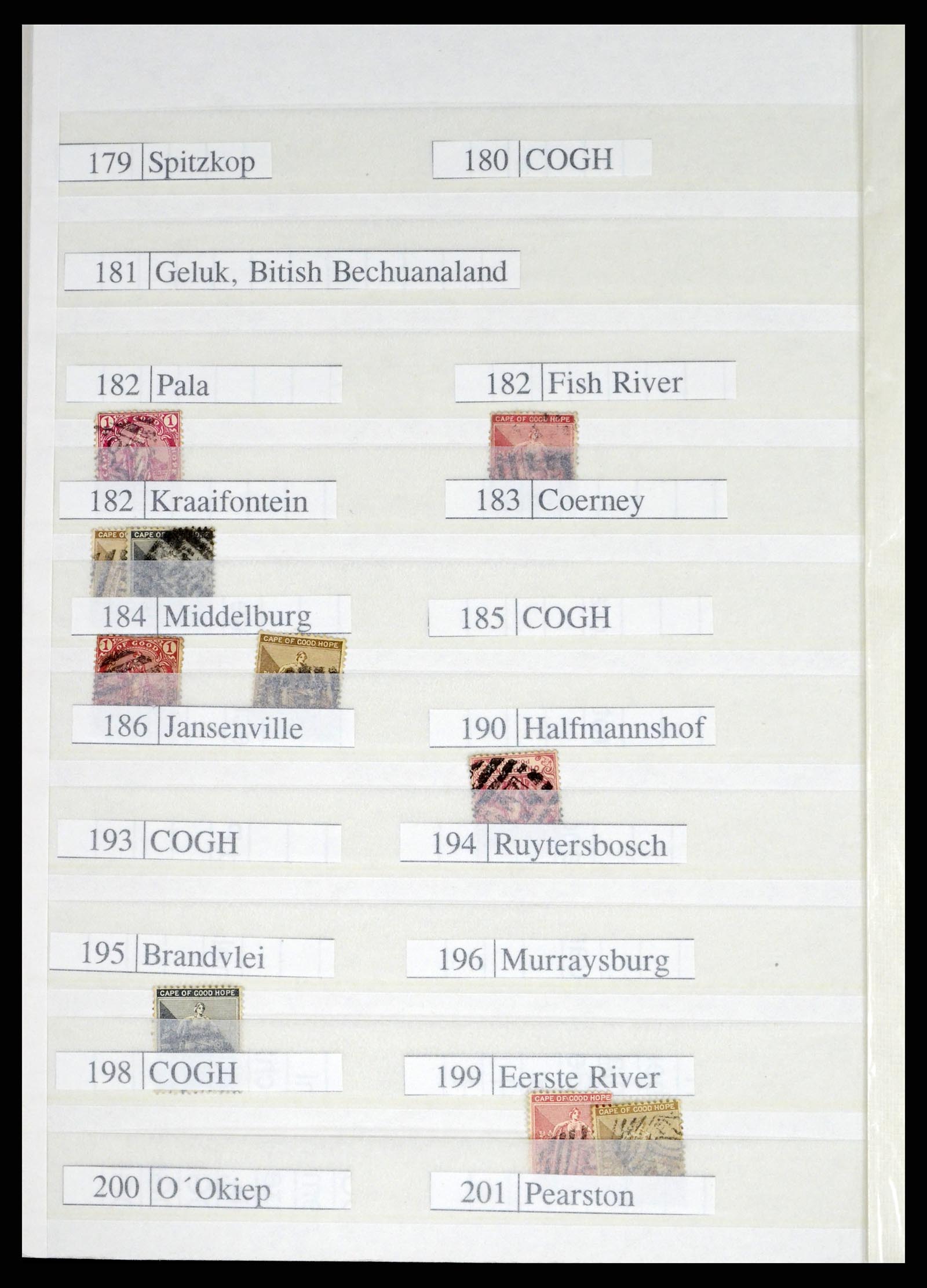 37549 012 - Postzegelverzameling 37549 Kaap de Goede Hoop stempels 1890-1910.