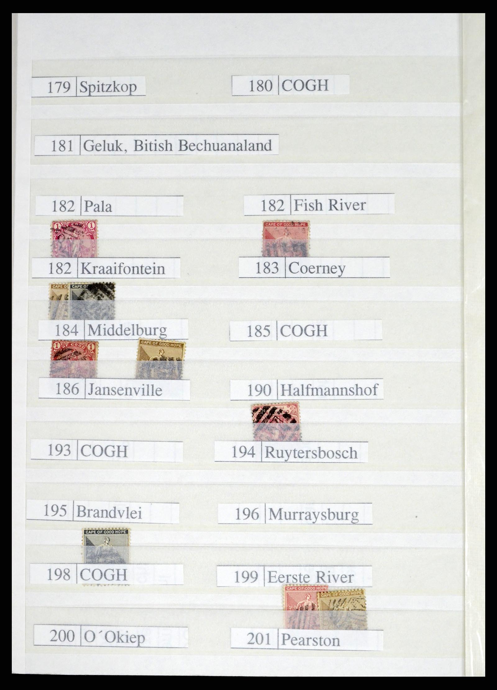 37549 012 - Stamp collection 37549 Cape of Good Hope cancels 1890-1910.