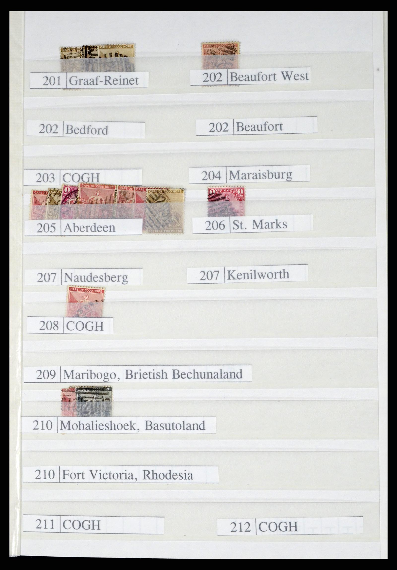 37549 013 - Postzegelverzameling 37549 Kaap de Goede Hoop stempels 1890-1910.