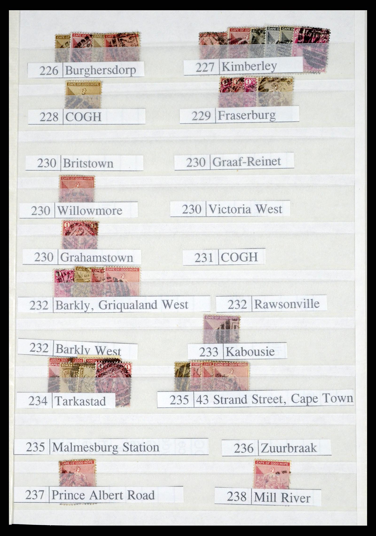 37549 015 - Postzegelverzameling 37549 Kaap de Goede Hoop stempels 1890-1910.