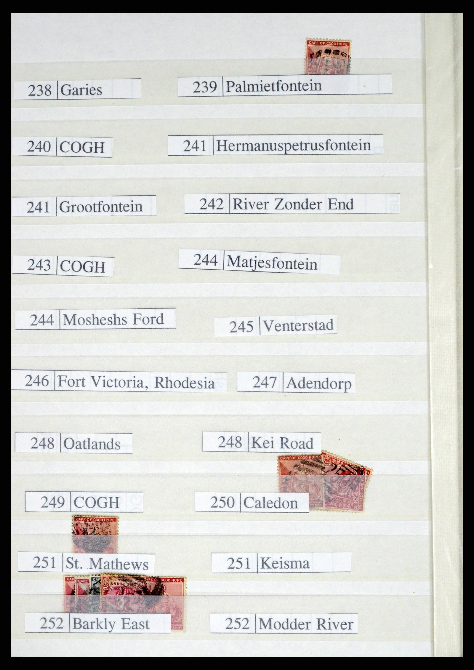 37549 016 - Postzegelverzameling 37549 Kaap de Goede Hoop stempels 1890-1910.