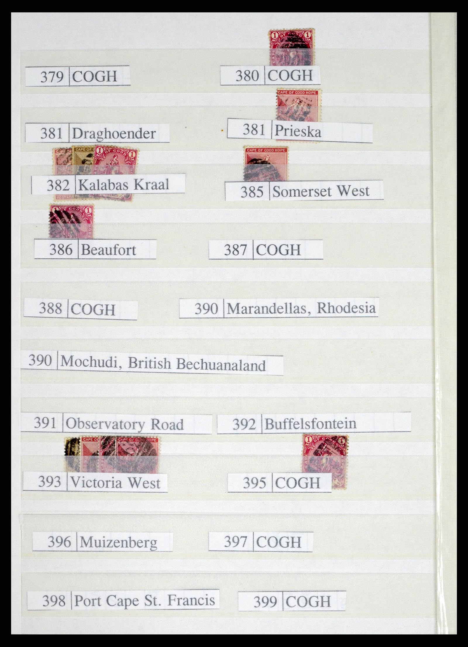 37549 024 - Postzegelverzameling 37549 Kaap de Goede Hoop stempels 1890-1910.