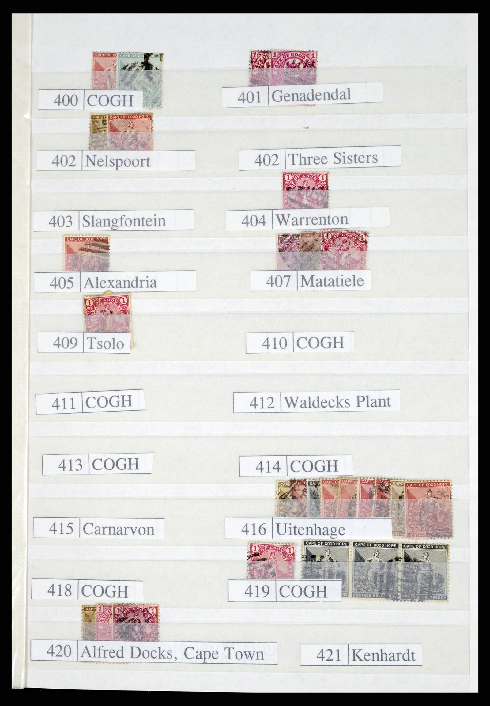 37549 025 - Postzegelverzameling 37549 Kaap de Goede Hoop stempels 1890-1910.