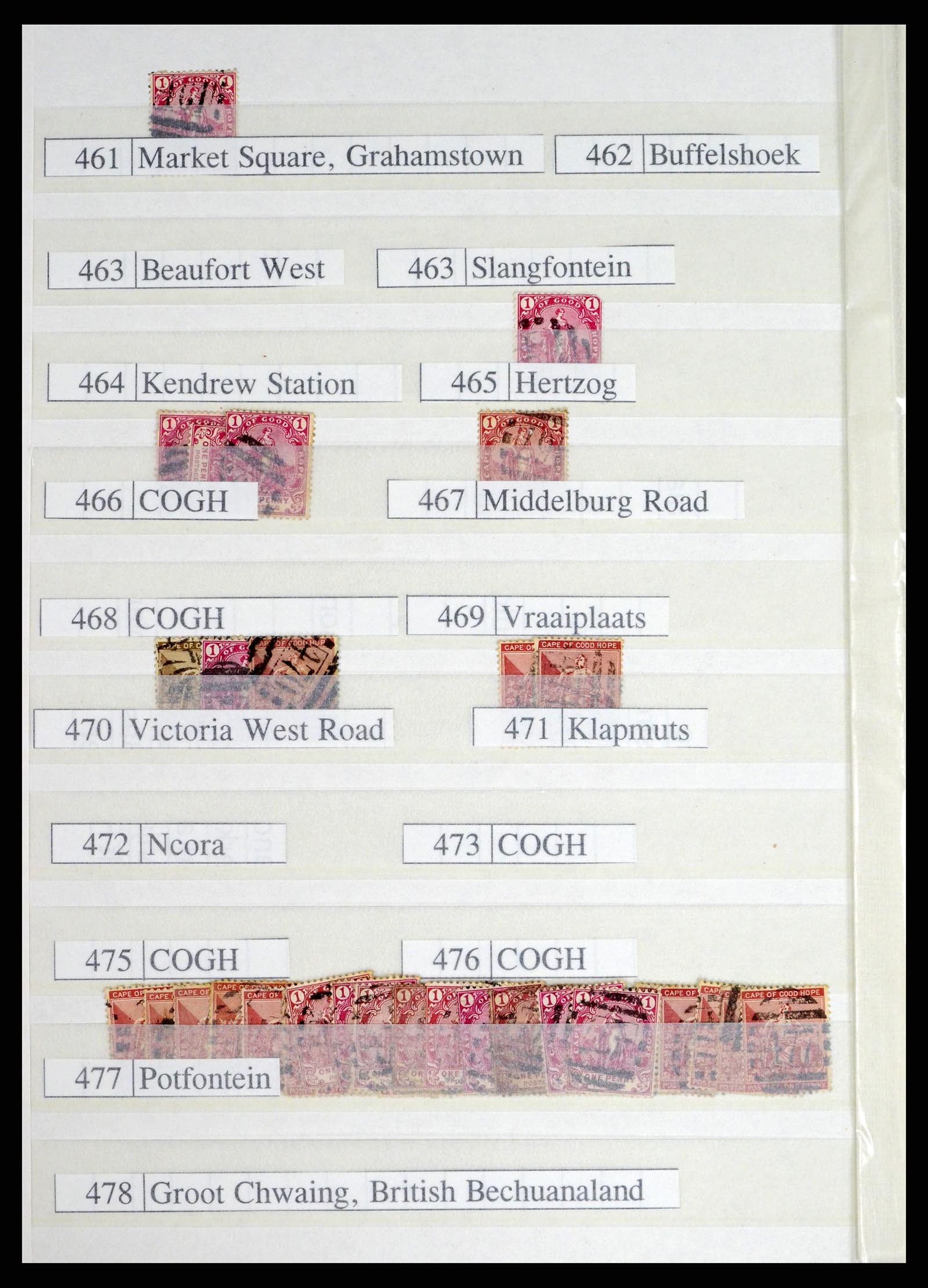 37549 028 - Postzegelverzameling 37549 Kaap de Goede Hoop stempels 1890-1910.