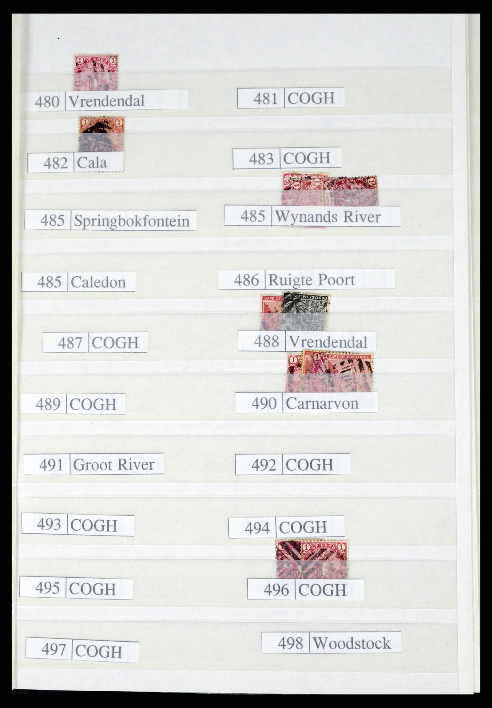 37549 029 - Postzegelverzameling 37549 Kaap de Goede Hoop stempels 1890-1910.