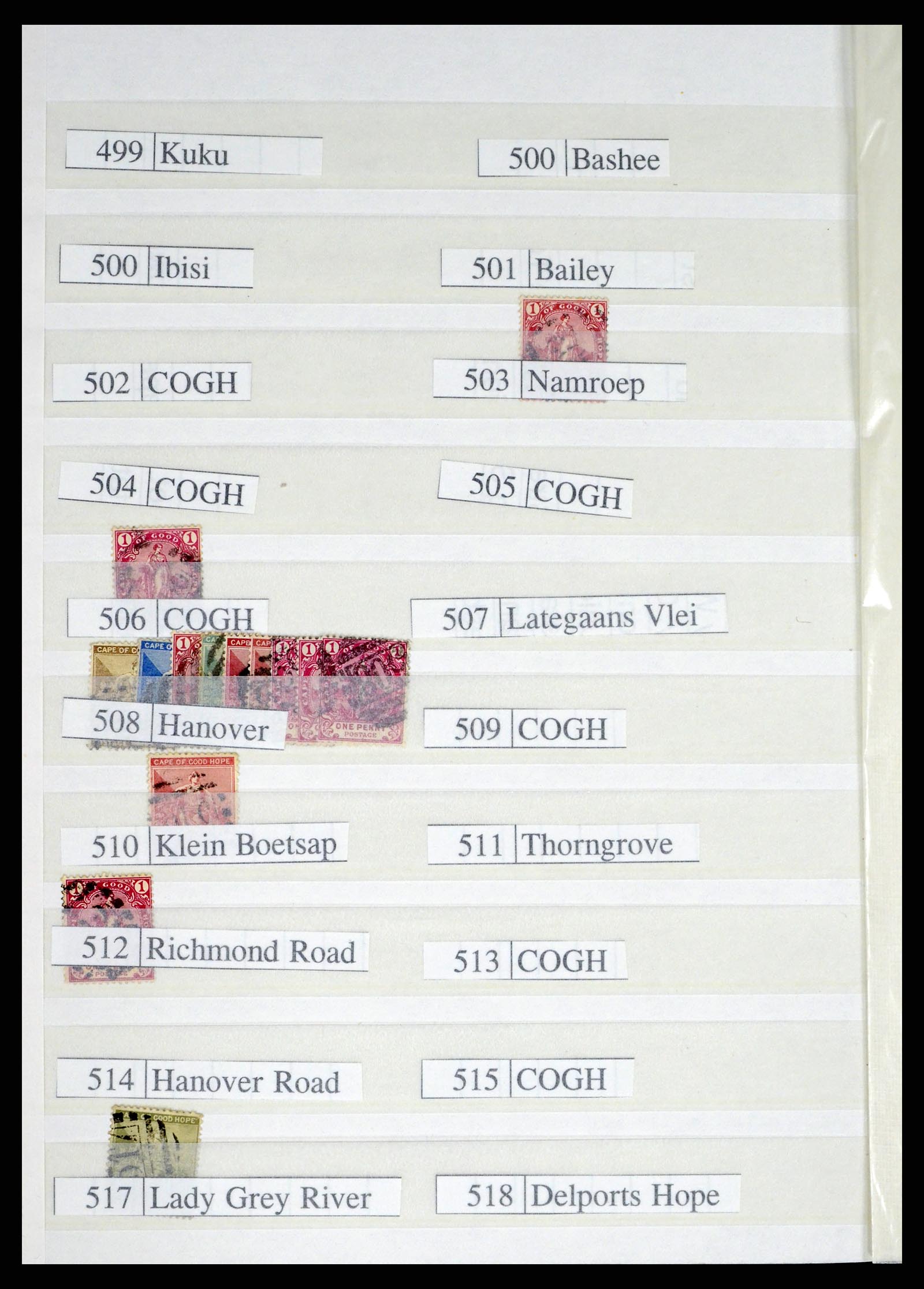 37549 030 - Postzegelverzameling 37549 Kaap de Goede Hoop stempels 1890-1910.