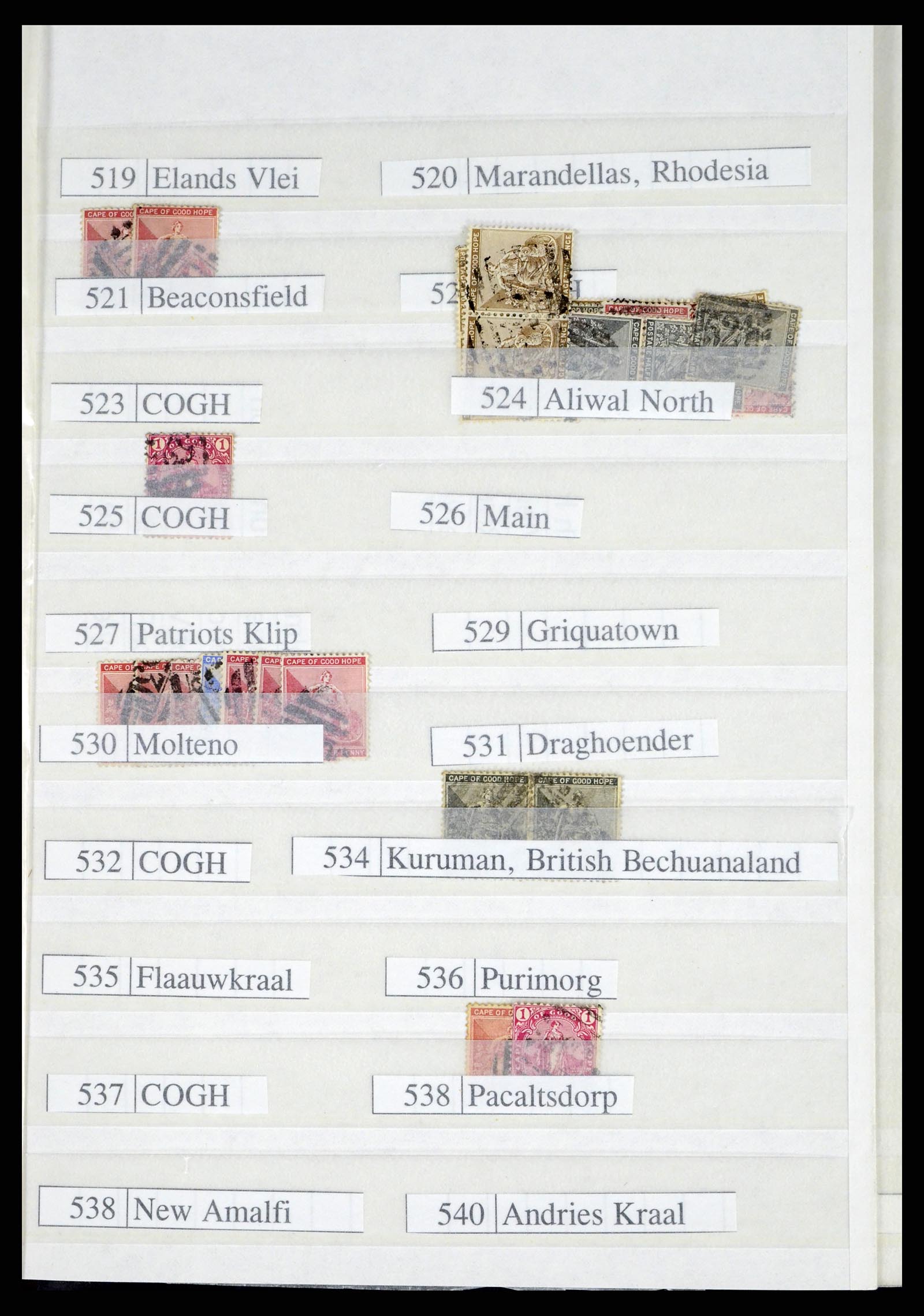 37549 031 - Postzegelverzameling 37549 Kaap de Goede Hoop stempels 1890-1910.