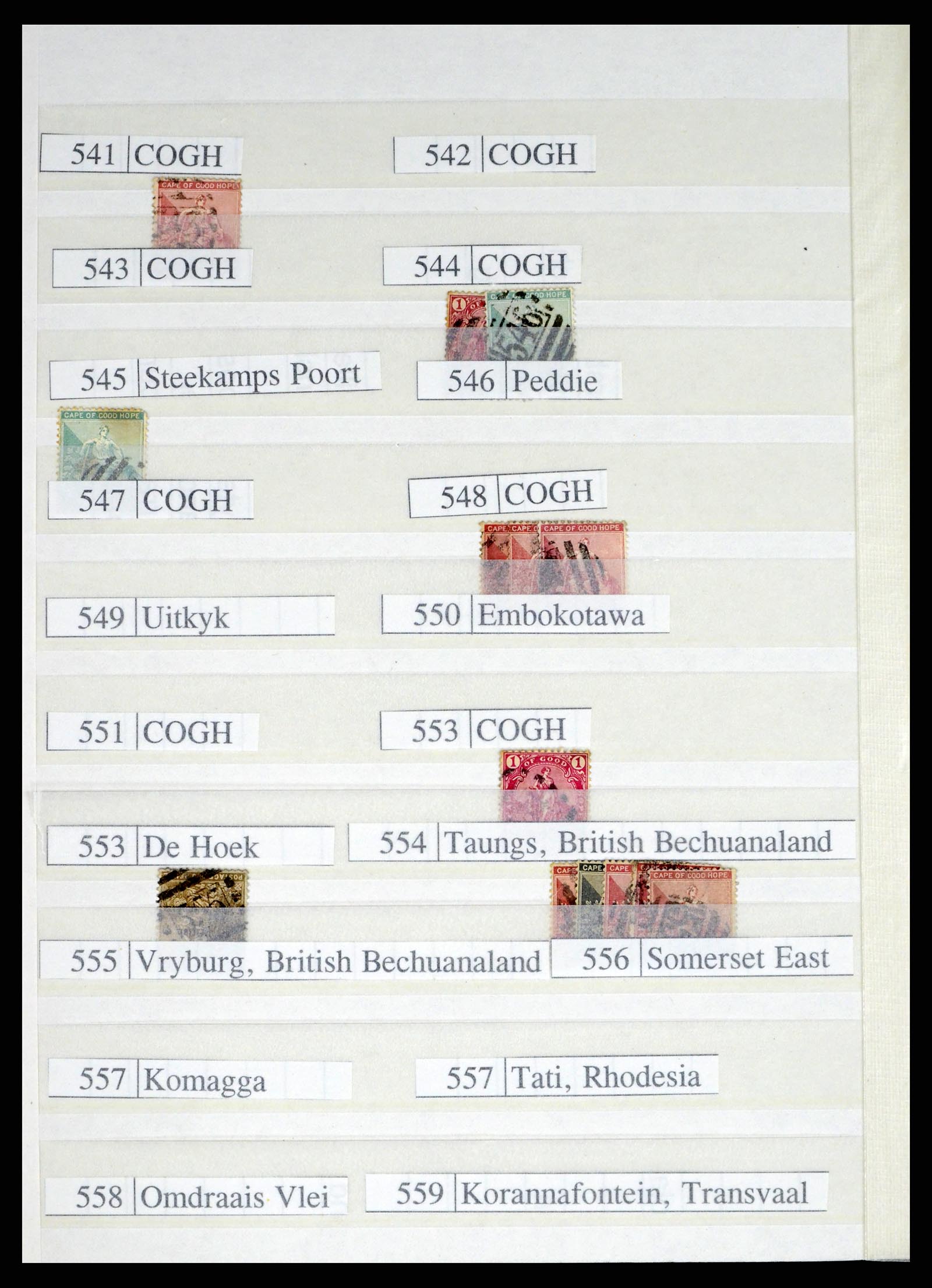 37549 032 - Postzegelverzameling 37549 Kaap de Goede Hoop stempels 1890-1910.