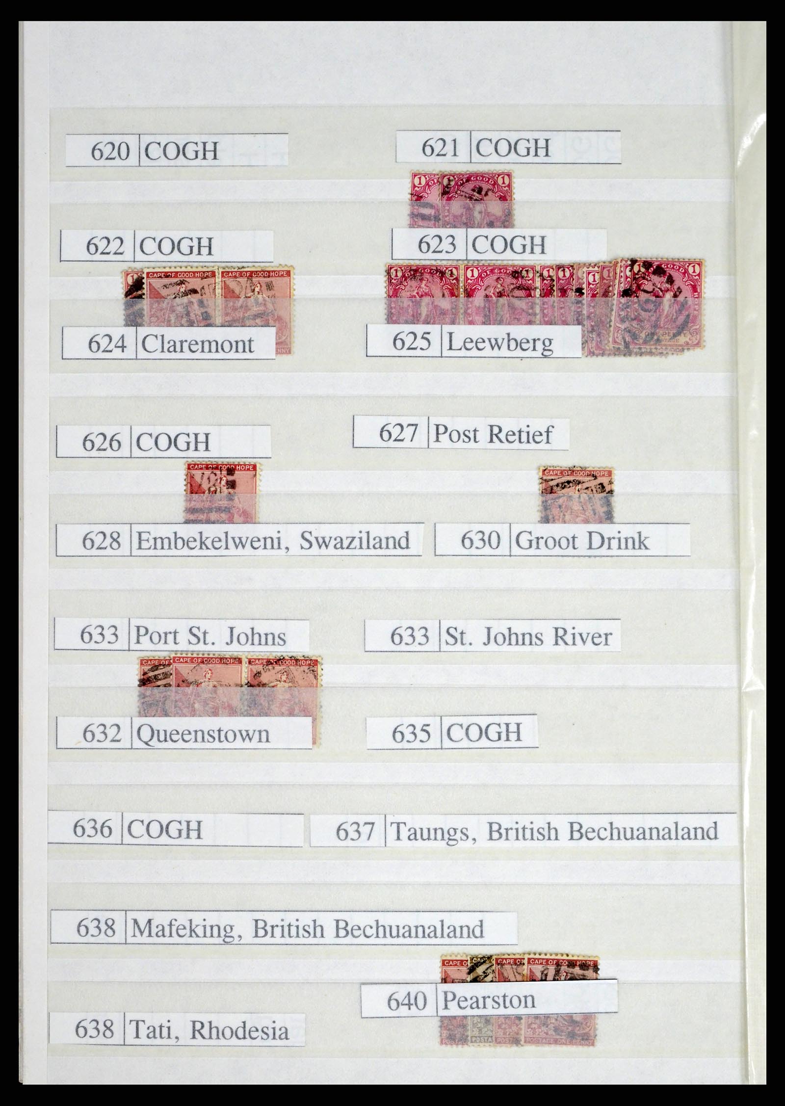 37549 036 - Postzegelverzameling 37549 Kaap de Goede Hoop stempels 1890-1910.
