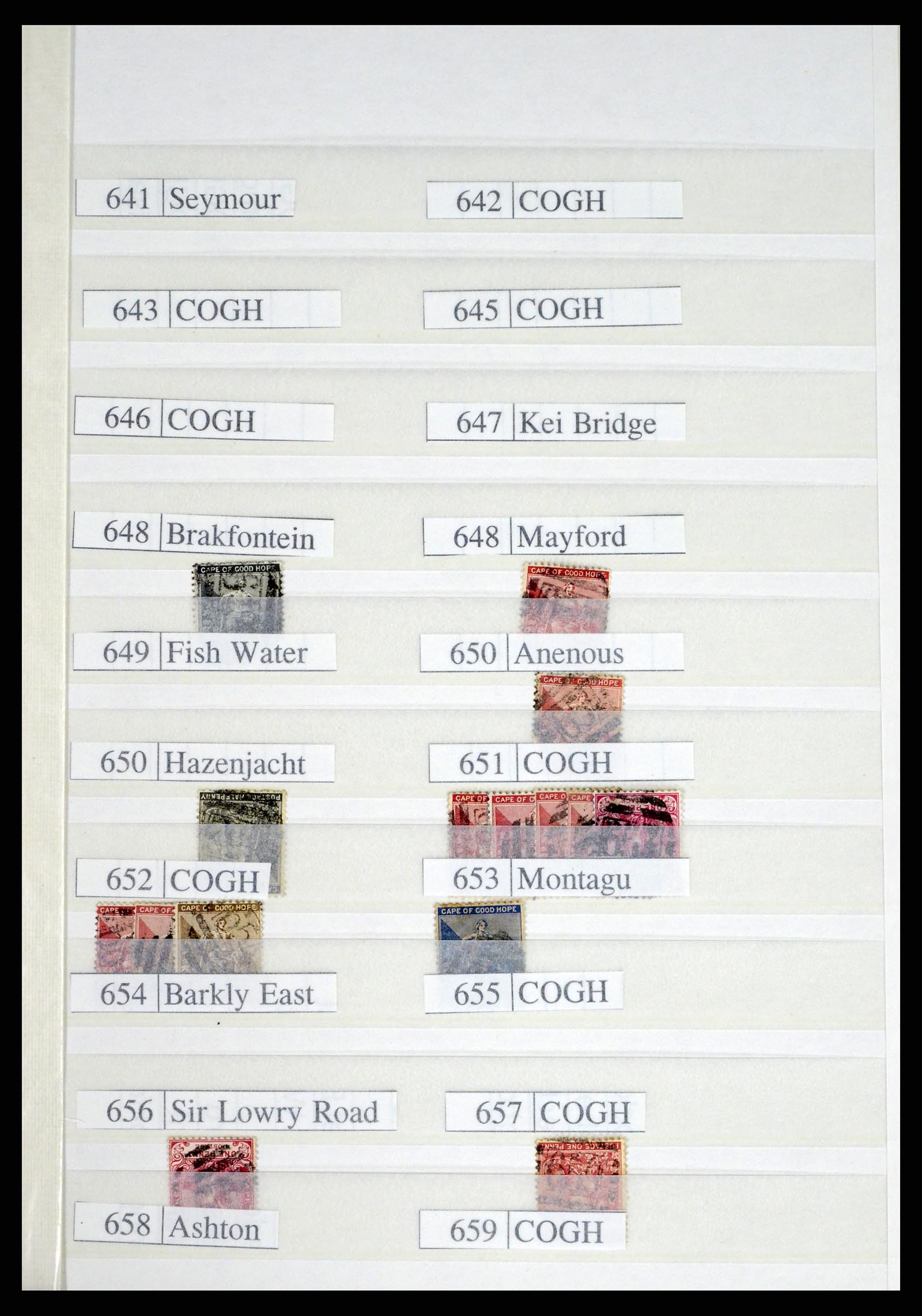 37549 037 - Postzegelverzameling 37549 Kaap de Goede Hoop stempels 1890-1910.