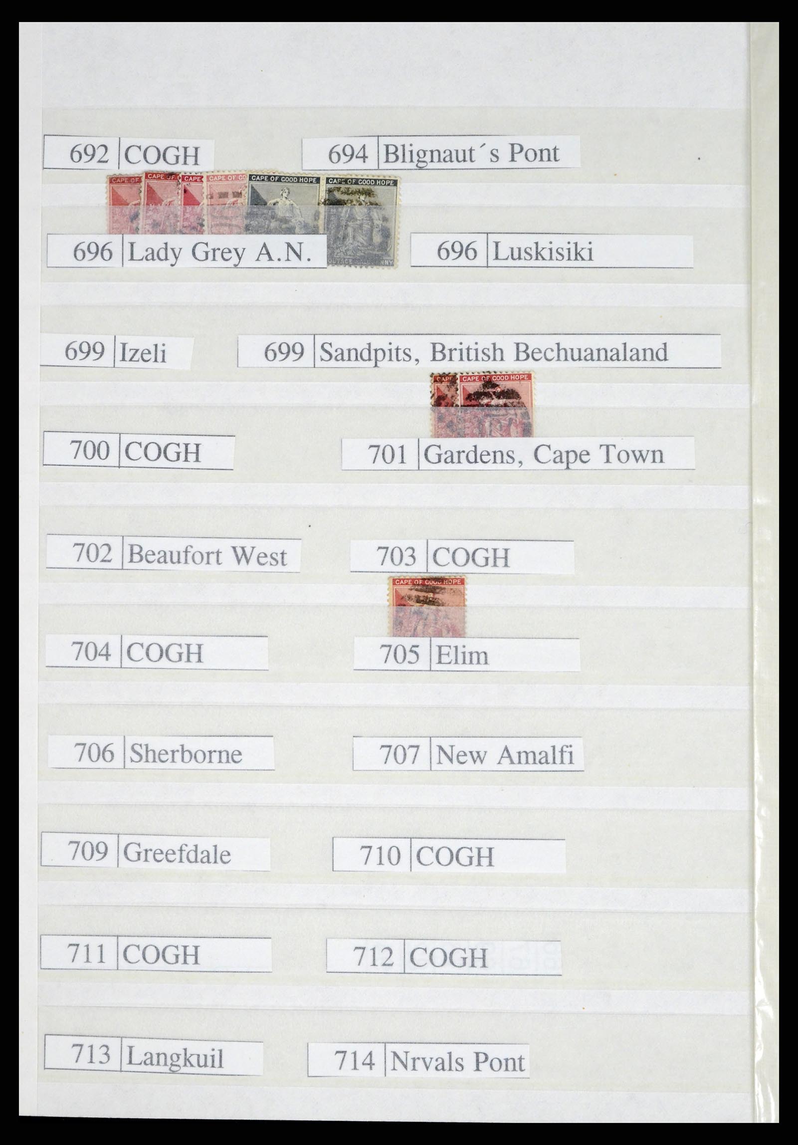 37549 040 - Postzegelverzameling 37549 Kaap de Goede Hoop stempels 1890-1910.