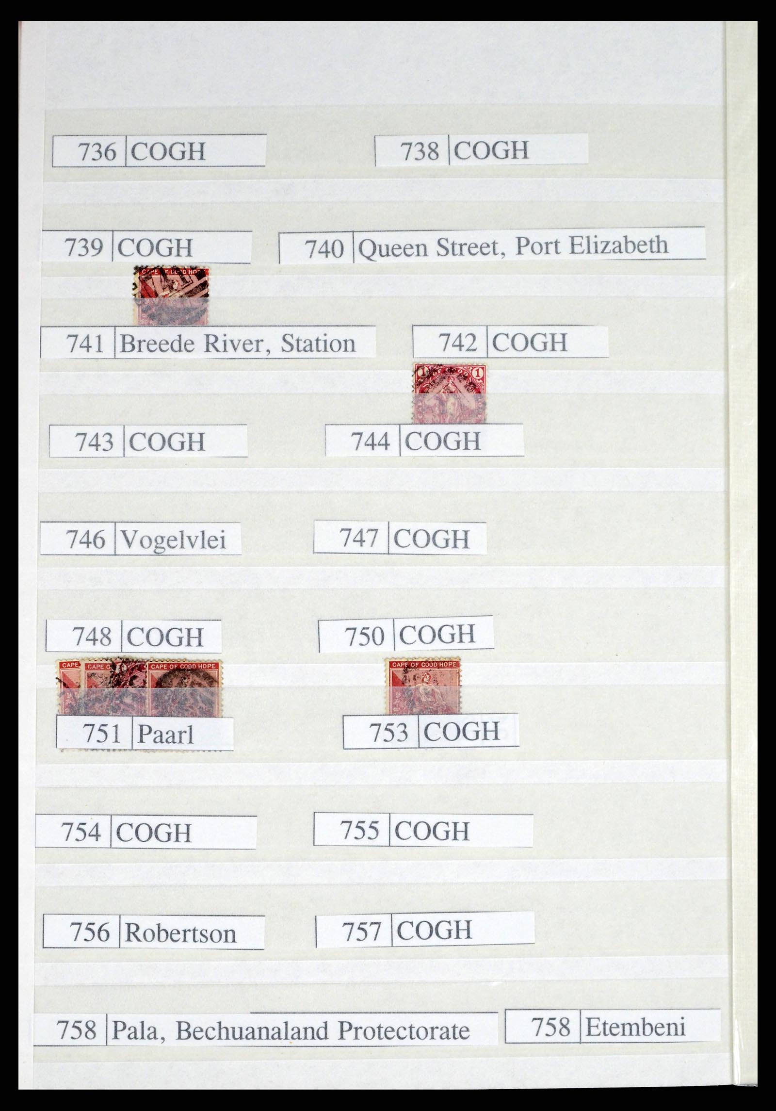 37549 042 - Stamp collection 37549 Cape of Good Hope cancels 1890-1910.