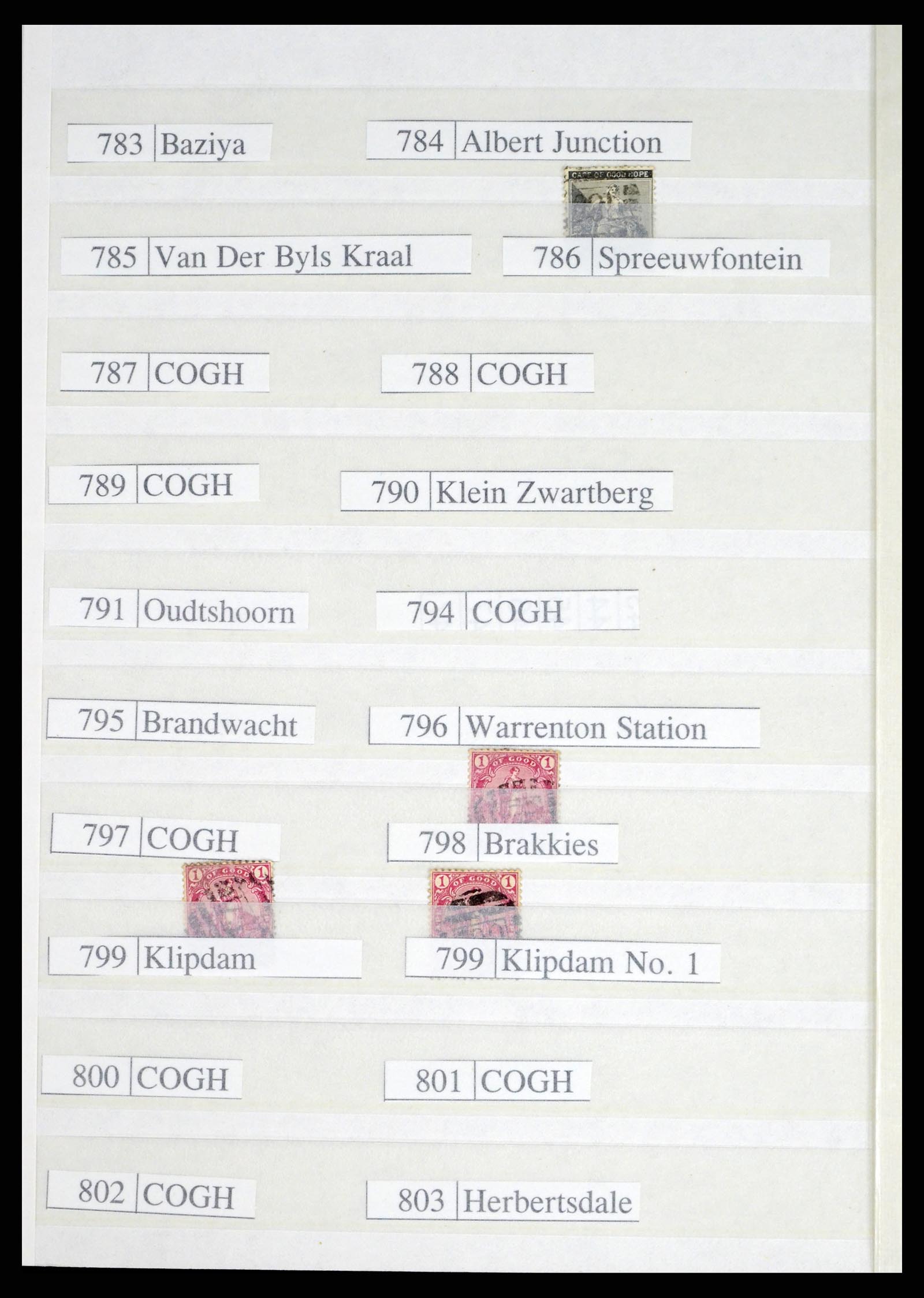 37549 044 - Postzegelverzameling 37549 Kaap de Goede Hoop stempels 1890-1910.