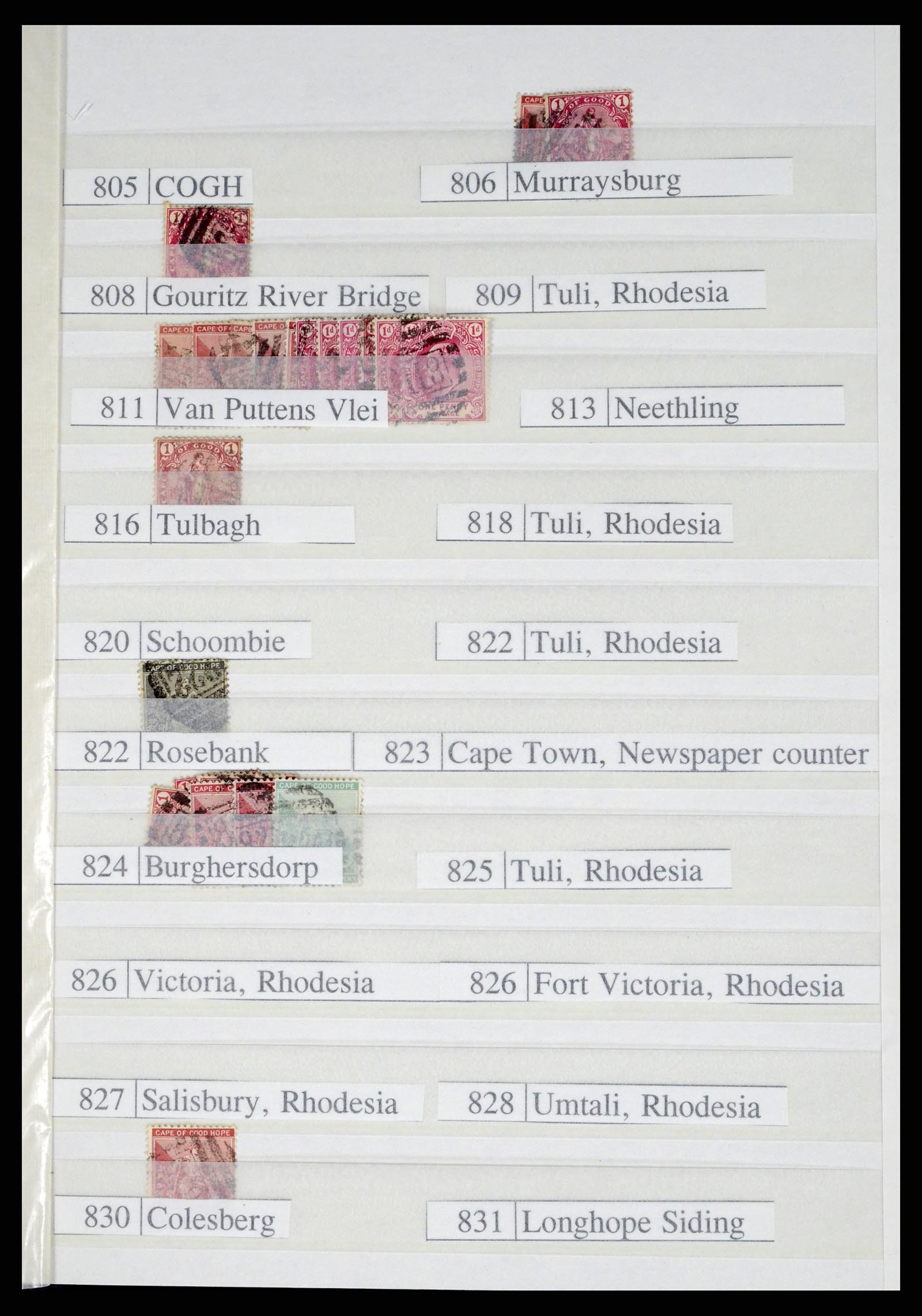 37549 045 - Postzegelverzameling 37549 Kaap de Goede Hoop stempels 1890-1910.