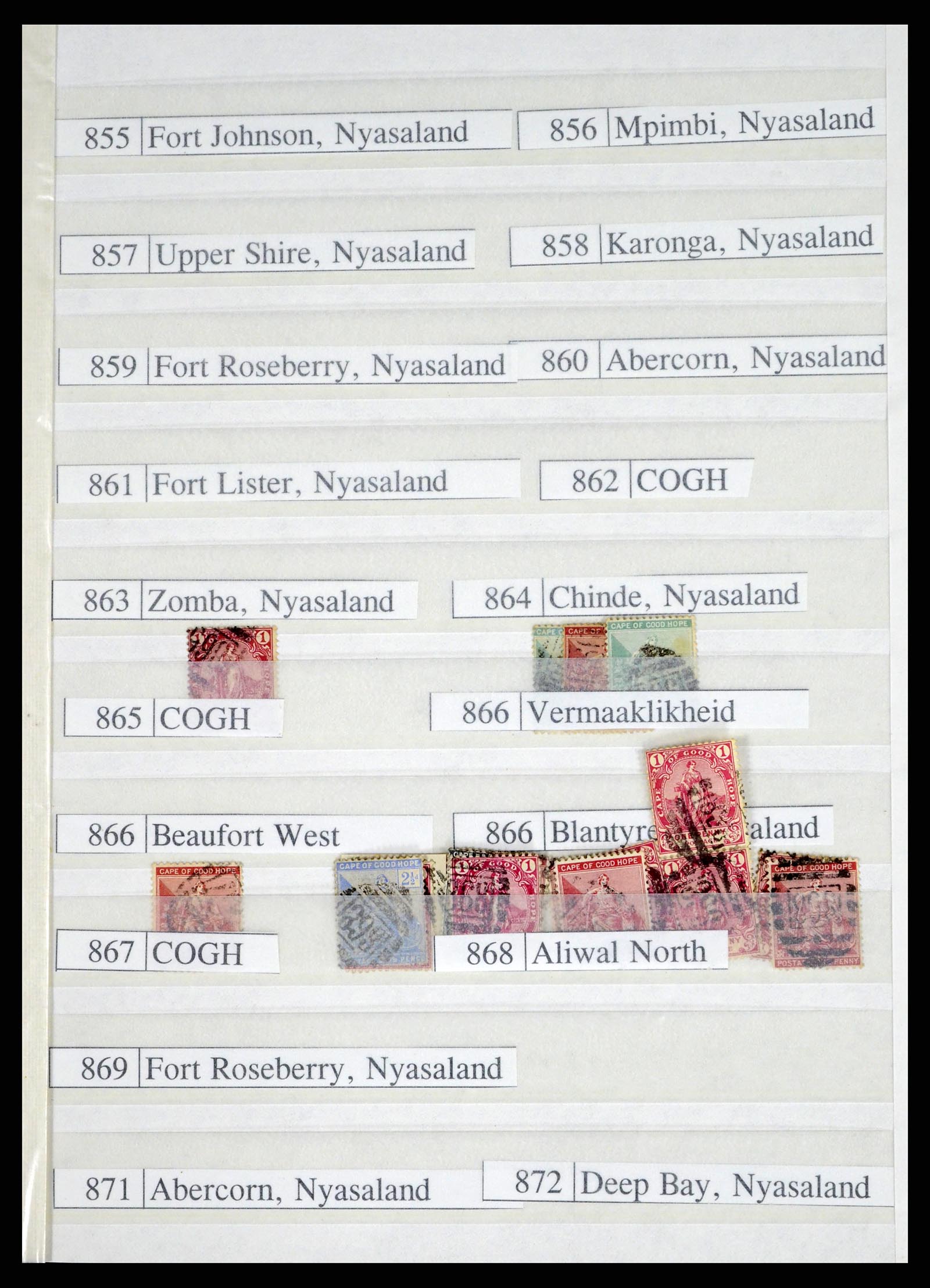 37549 047 - Postzegelverzameling 37549 Kaap de Goede Hoop stempels 1890-1910.