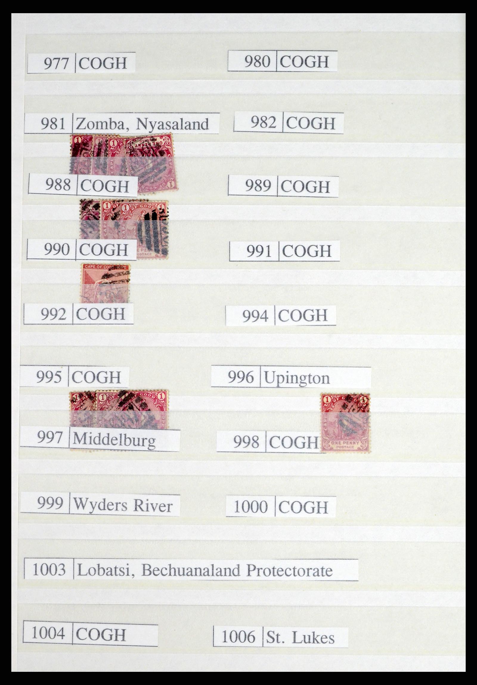 37549 052 - Postzegelverzameling 37549 Kaap de Goede Hoop stempels 1890-1910.