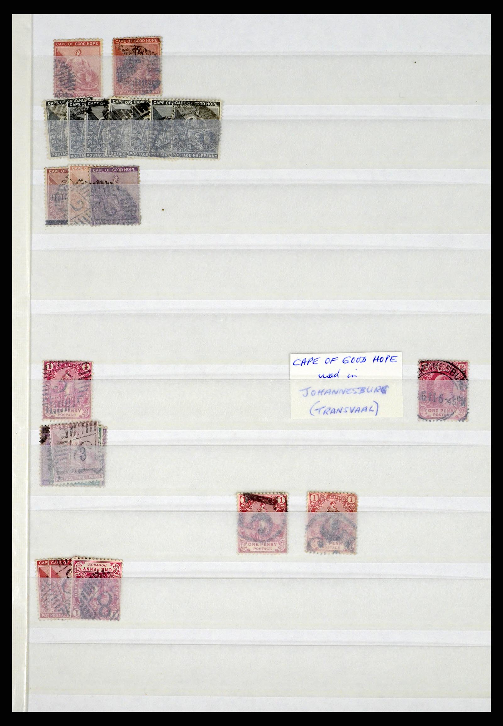 37549 062 - Postzegelverzameling 37549 Kaap de Goede Hoop stempels 1890-1910.