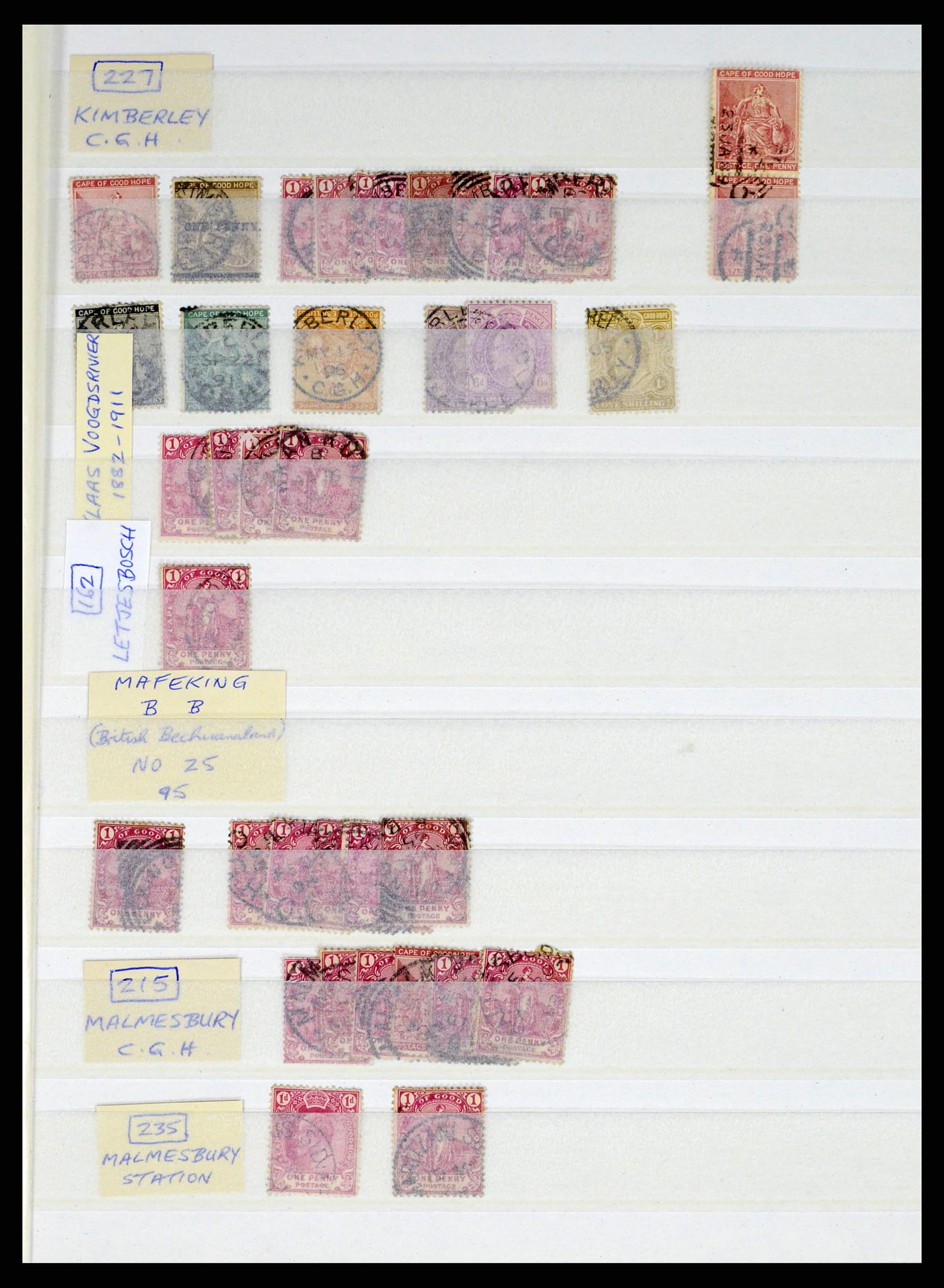 37549 064 - Postzegelverzameling 37549 Kaap de Goede Hoop stempels 1890-1910.