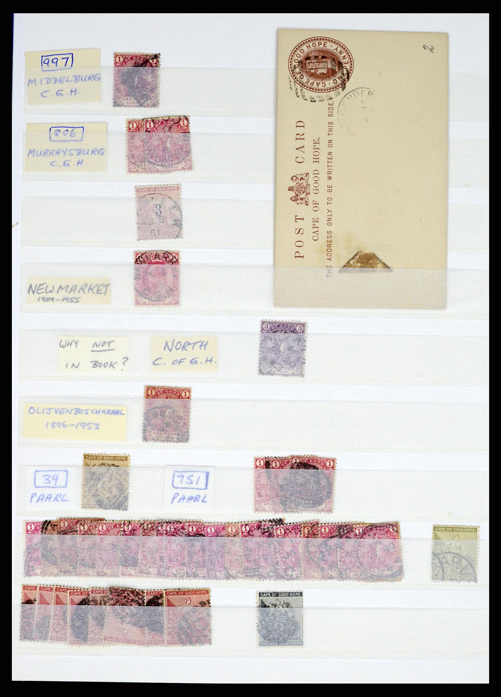 37549 065 - Postzegelverzameling 37549 Kaap de Goede Hoop stempels 1890-1910.