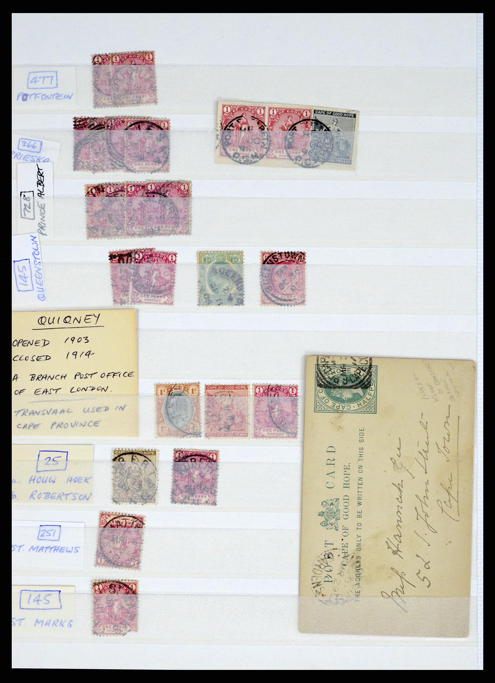 37549 067 - Postzegelverzameling 37549 Kaap de Goede Hoop stempels 1890-1910.