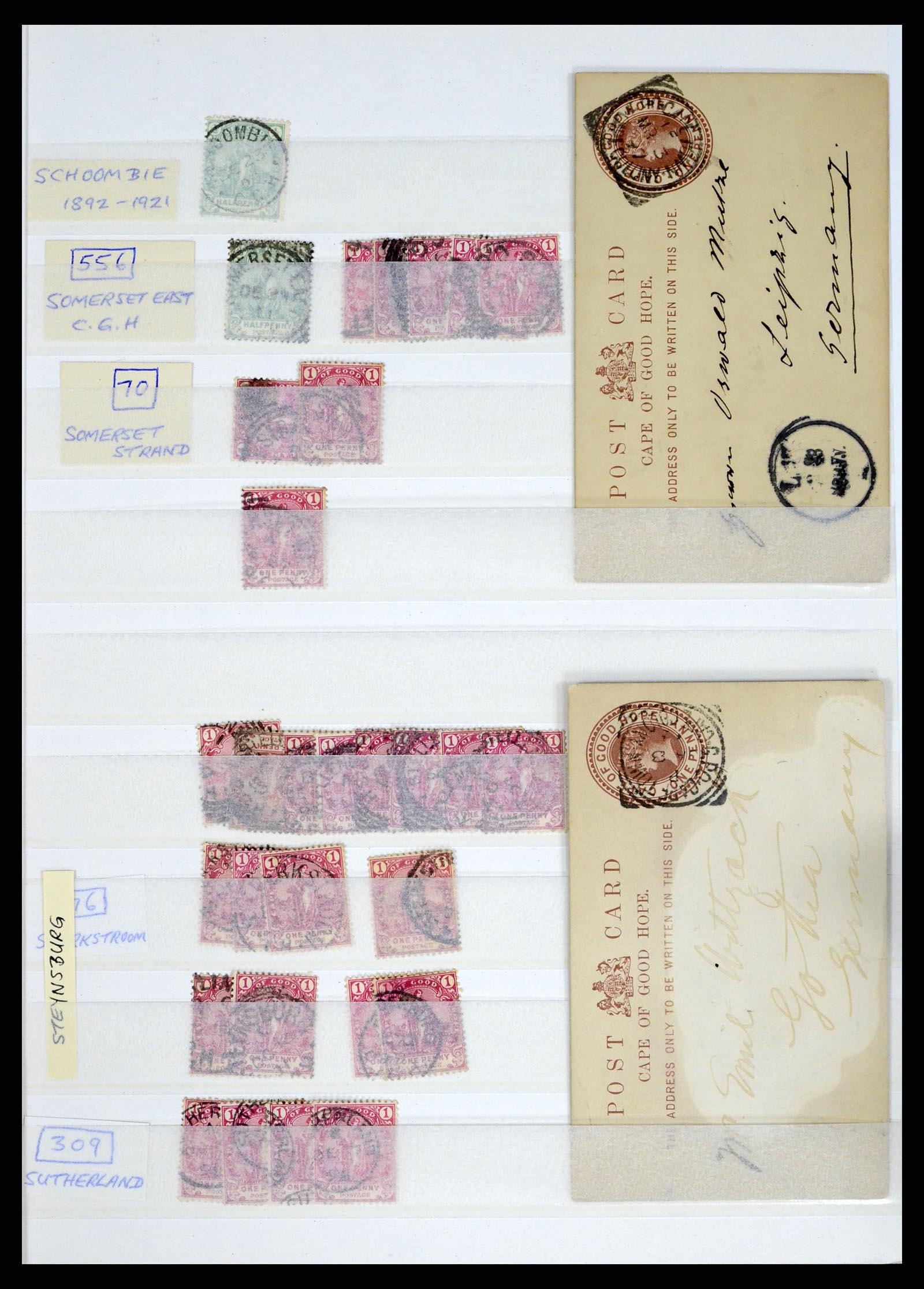 37549 068 - Postzegelverzameling 37549 Kaap de Goede Hoop stempels 1890-1910.