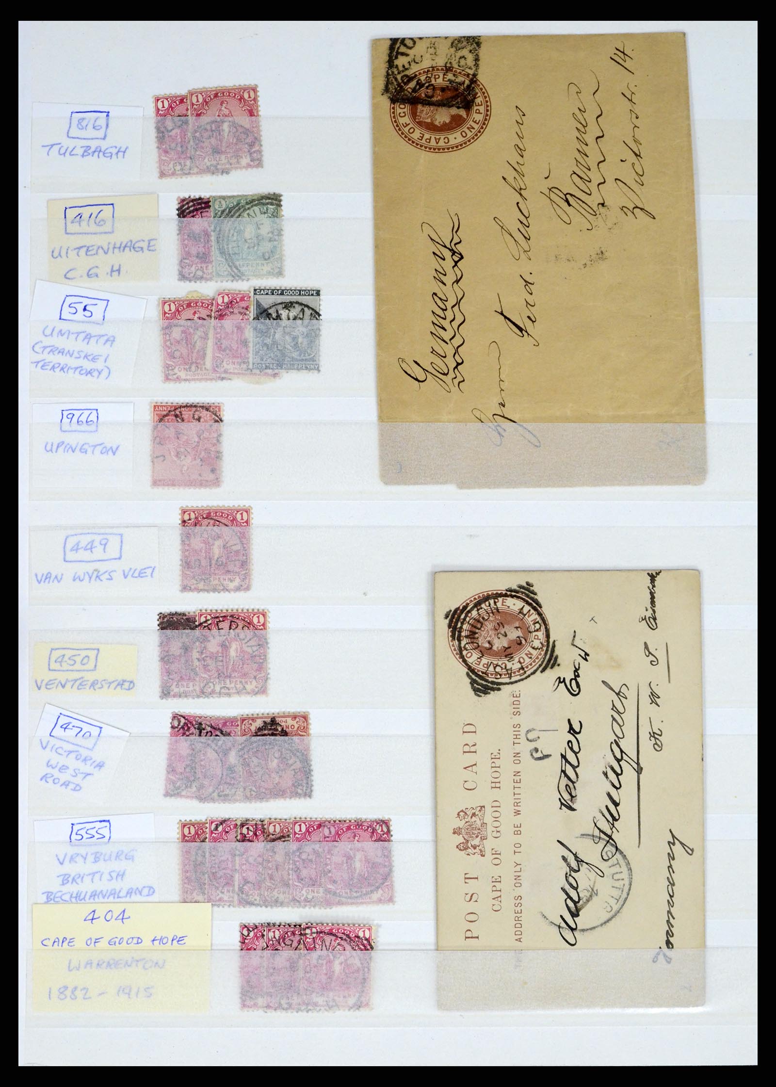 37549 069 - Postzegelverzameling 37549 Kaap de Goede Hoop stempels 1890-1910.