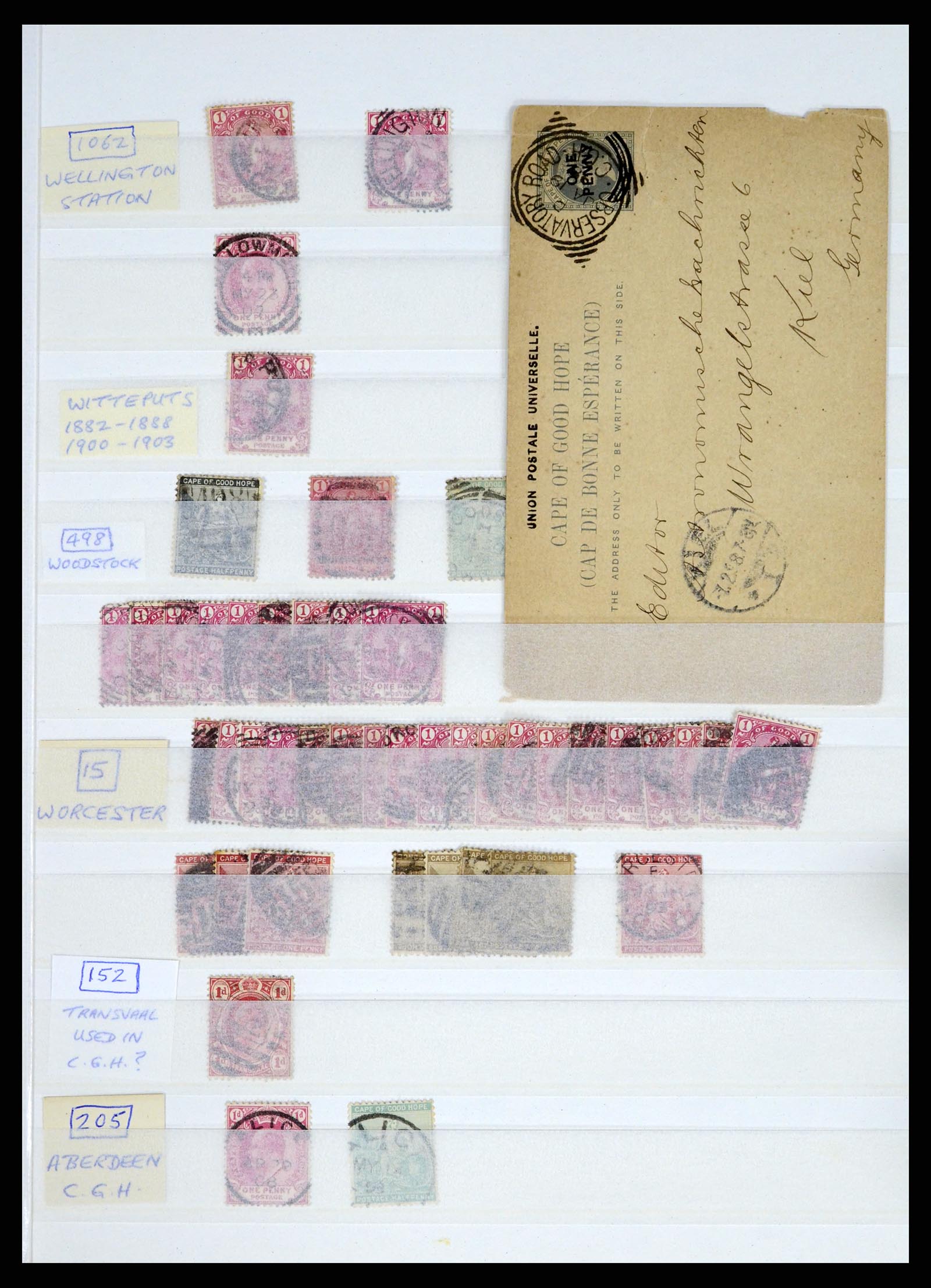 37549 070 - Postzegelverzameling 37549 Kaap de Goede Hoop stempels 1890-1910.