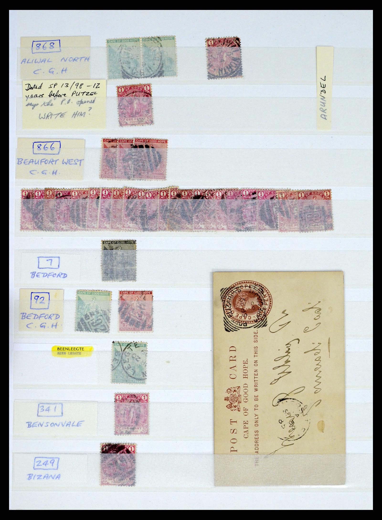 37549 071 - Postzegelverzameling 37549 Kaap de Goede Hoop stempels 1890-1910.