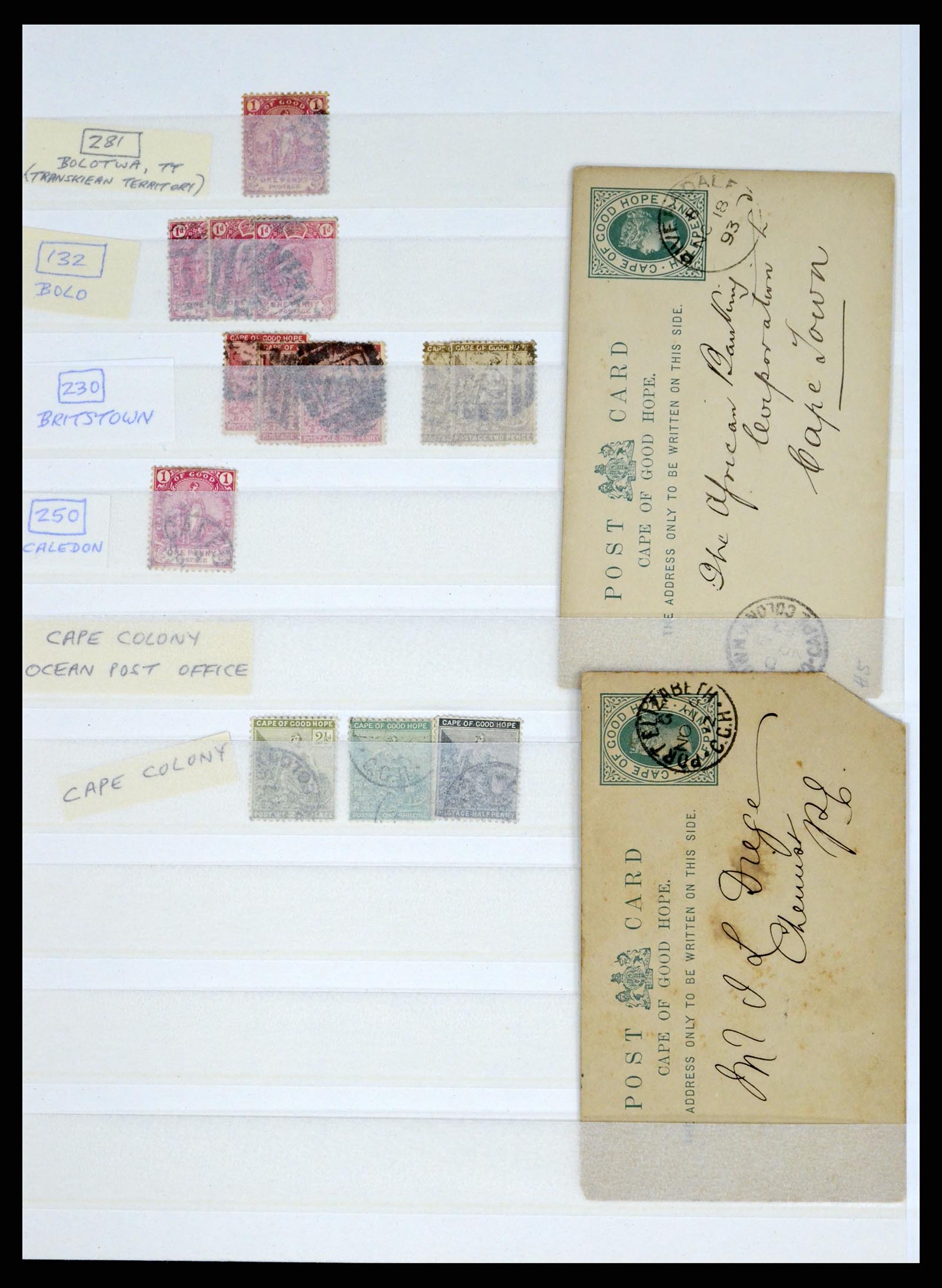 37549 072 - Postzegelverzameling 37549 Kaap de Goede Hoop stempels 1890-1910.