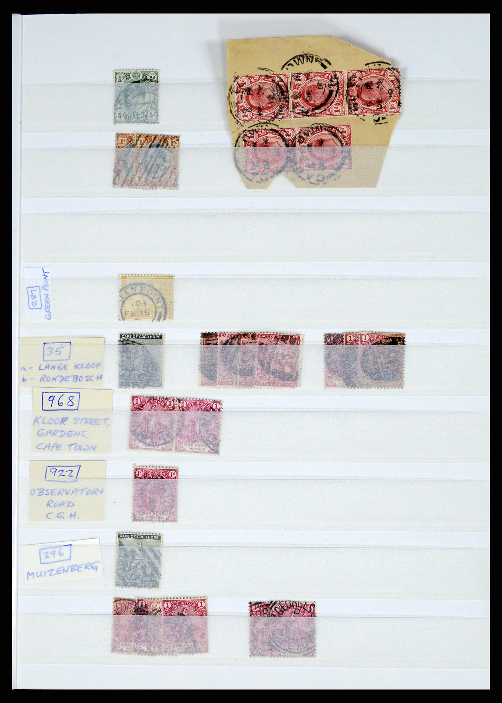 37549 074 - Postzegelverzameling 37549 Kaap de Goede Hoop stempels 1890-1910.