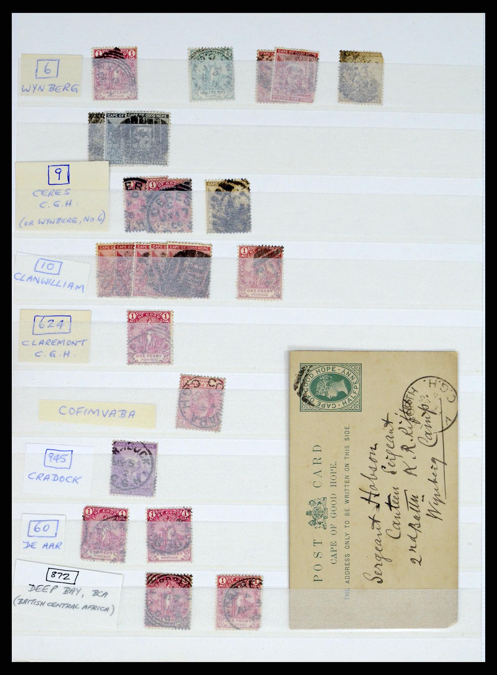 37549 075 - Postzegelverzameling 37549 Kaap de Goede Hoop stempels 1890-1910.