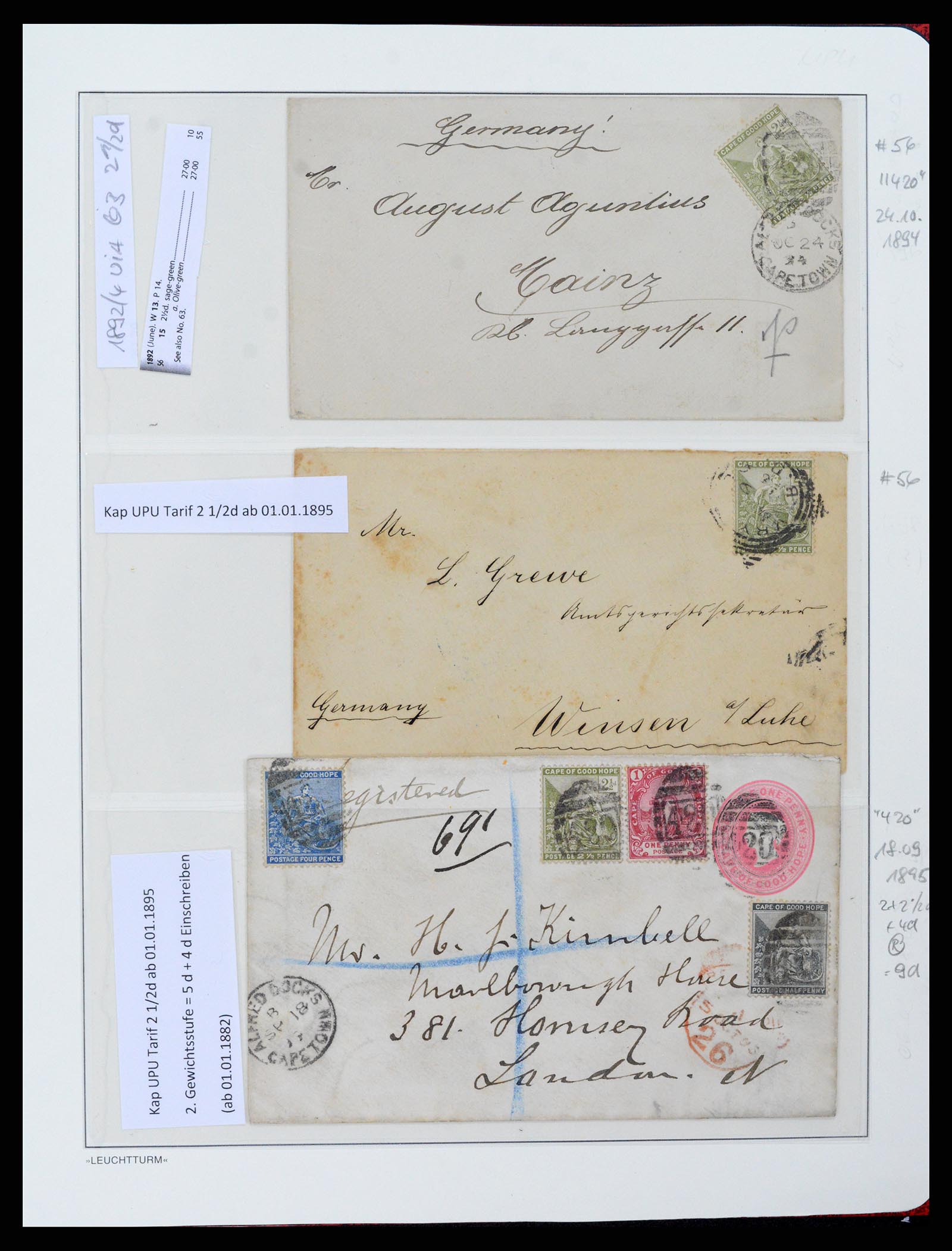 37550 085 - Postzegelverzameling 37550 Kaap de Goede Hoop 1852-1910.