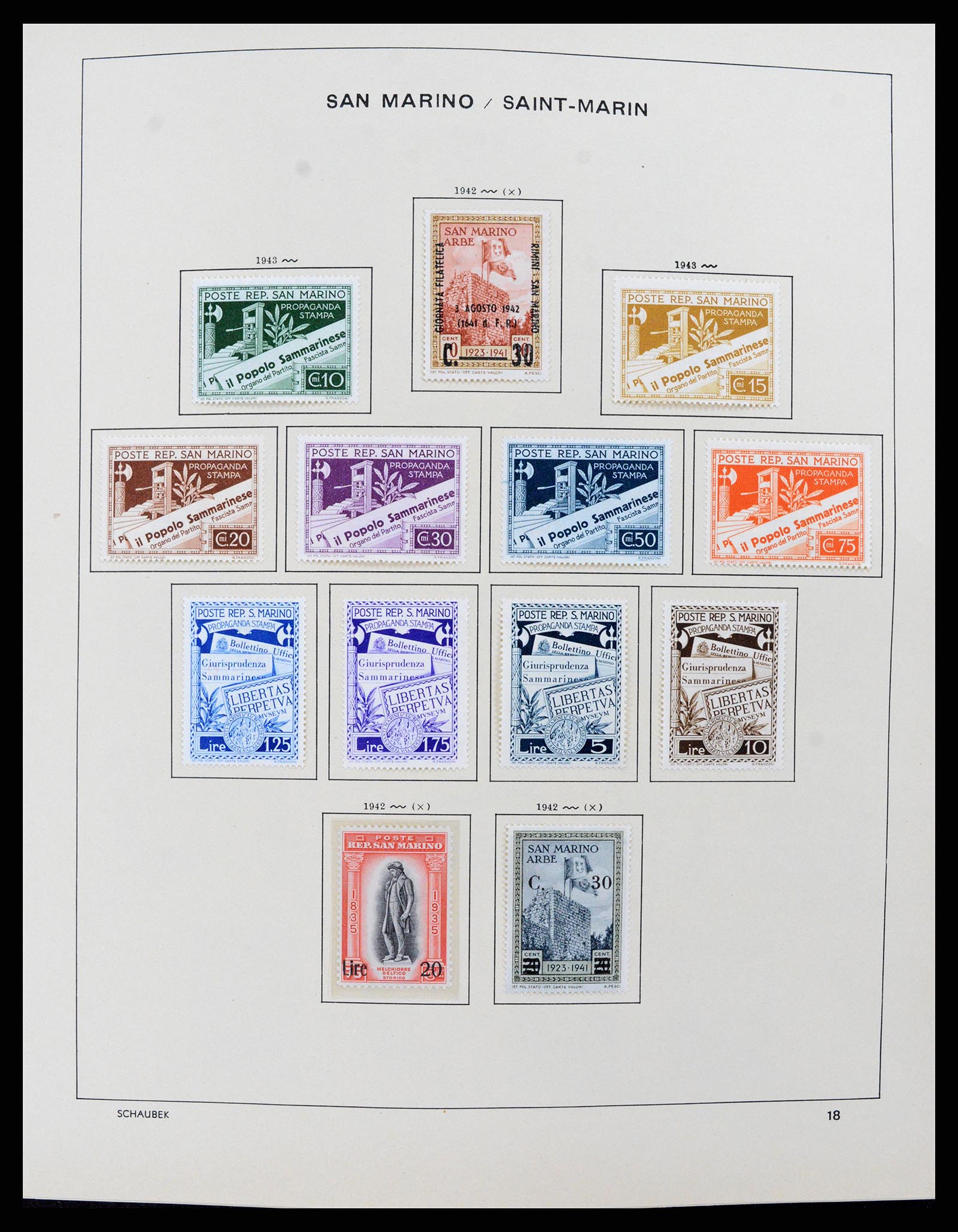 37556 017 - Stamp collection 37556 San Marino 1877-2017.