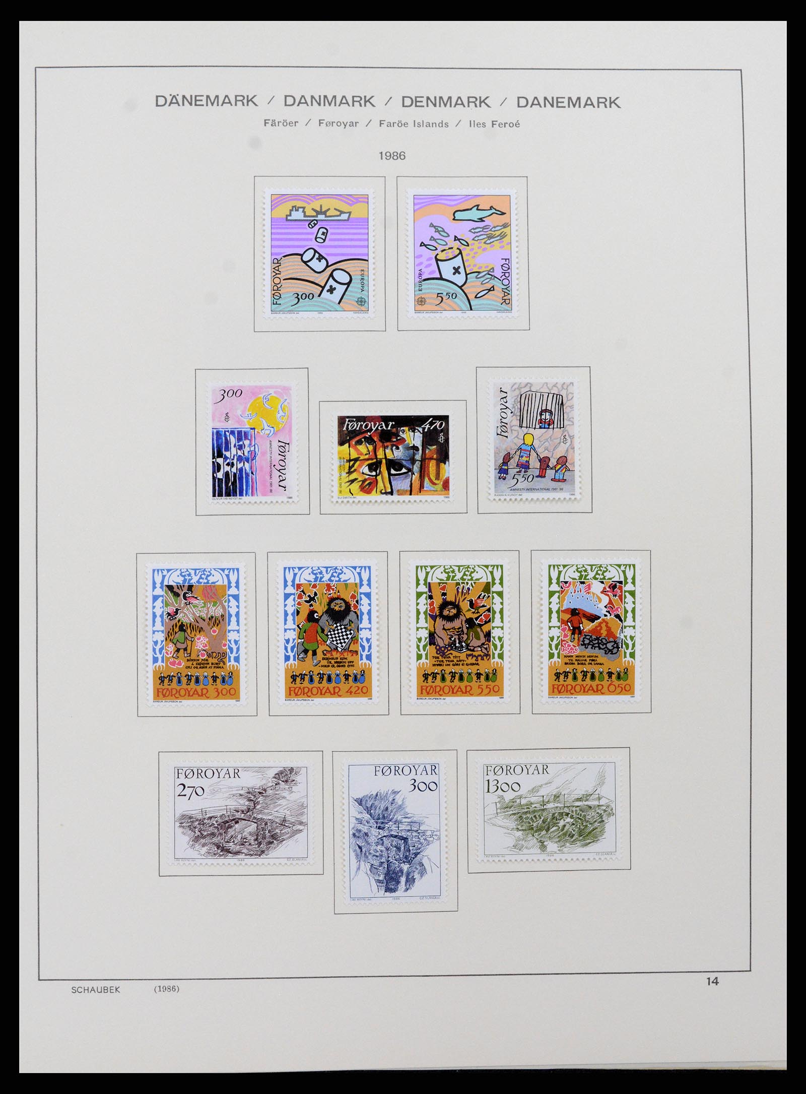 37559 015 - Postzegelverzameling 37559 Faeroer 1919-2018.