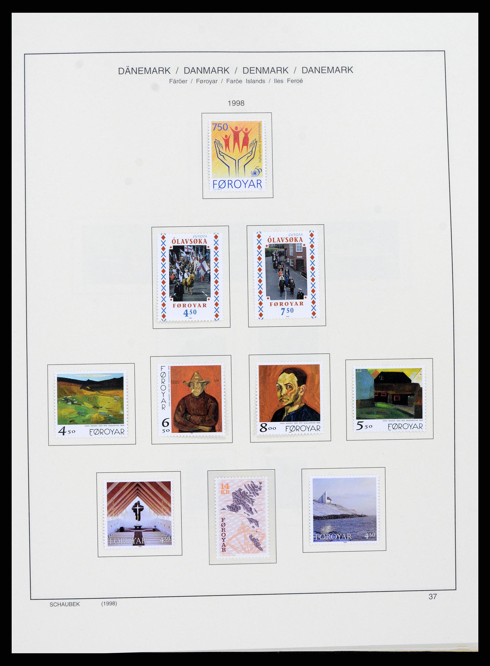 37559 046 - Postzegelverzameling 37559 Faeroer 1919-2018.
