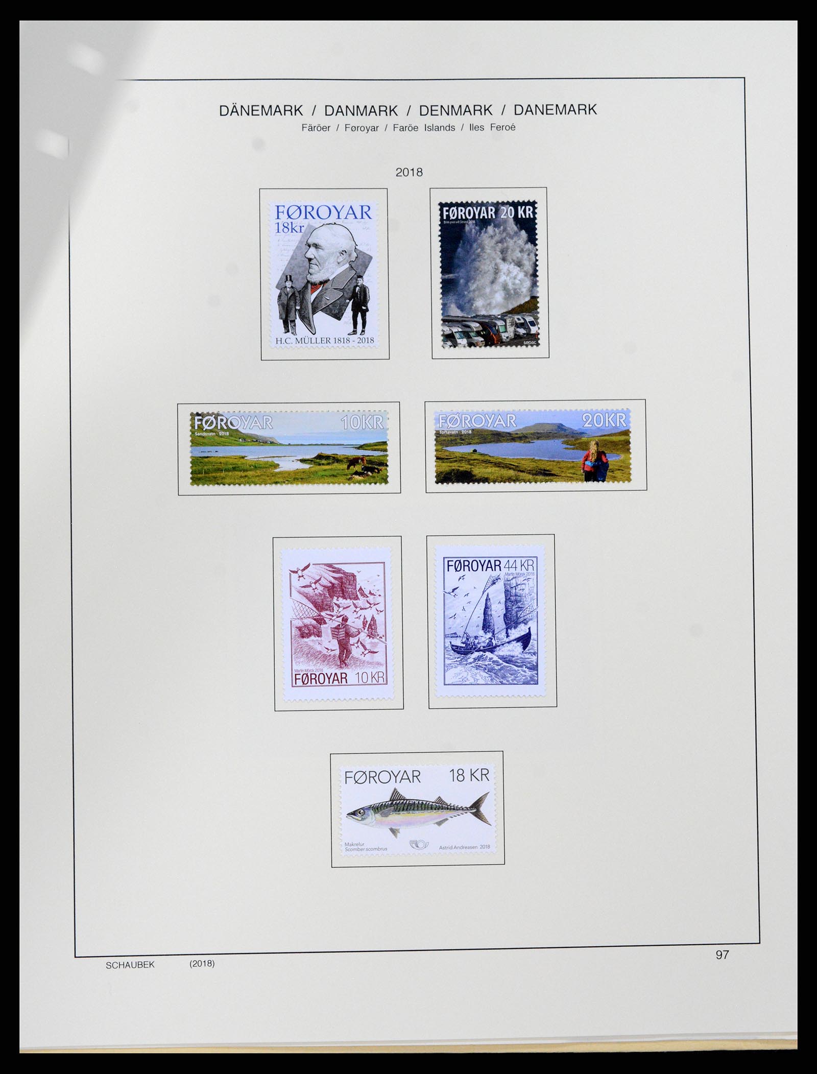 37559 130 - Postzegelverzameling 37559 Faeroer 1919-2018.
