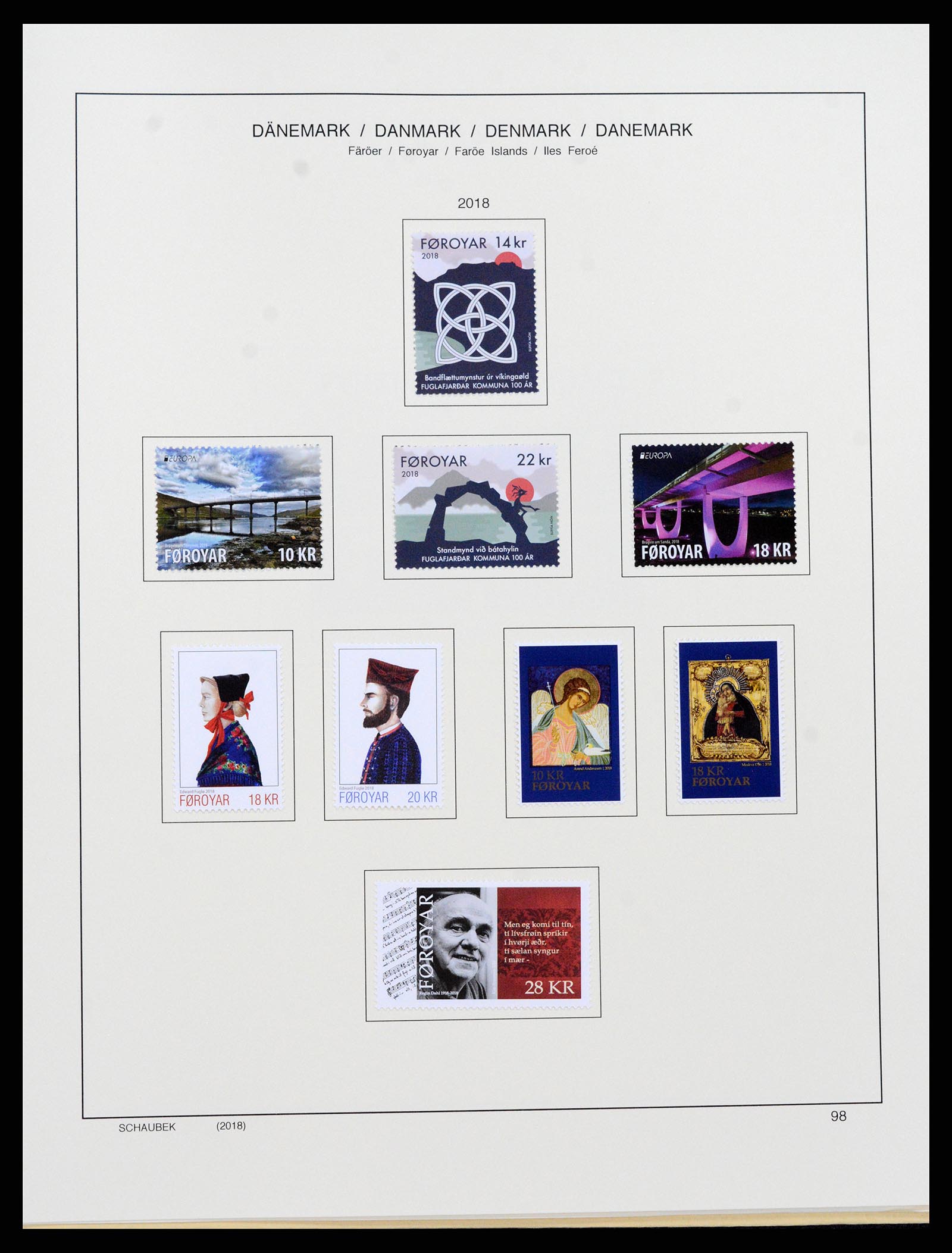 37559 132 - Postzegelverzameling 37559 Faeroer 1919-2018.