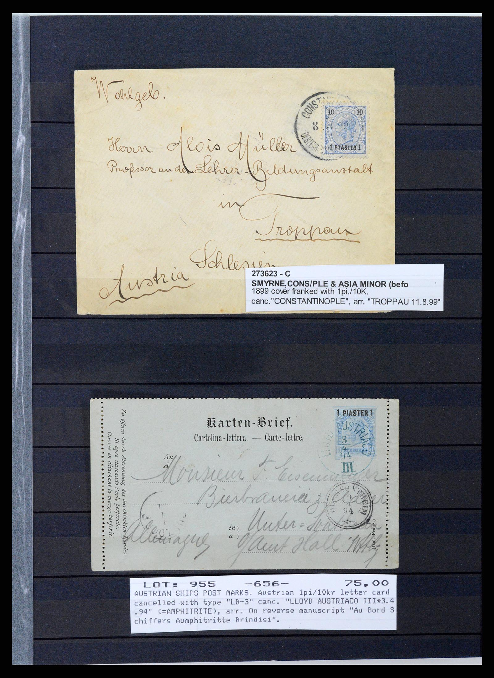 37563 007 - Postzegelverzameling 37563 Oostenrijks Levant 1864-1914.
