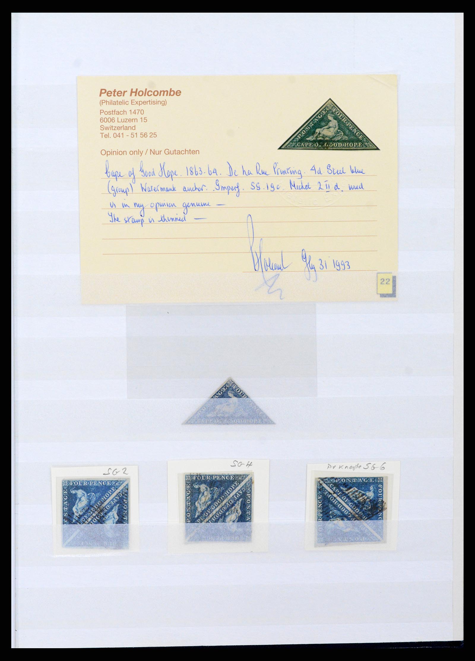 37566 001 - Stamp collection 37566 Cape of Good Hope 1853-1864. 37566 001 - Stamp collection 37566 Cape of Good Hope 1853-1864.