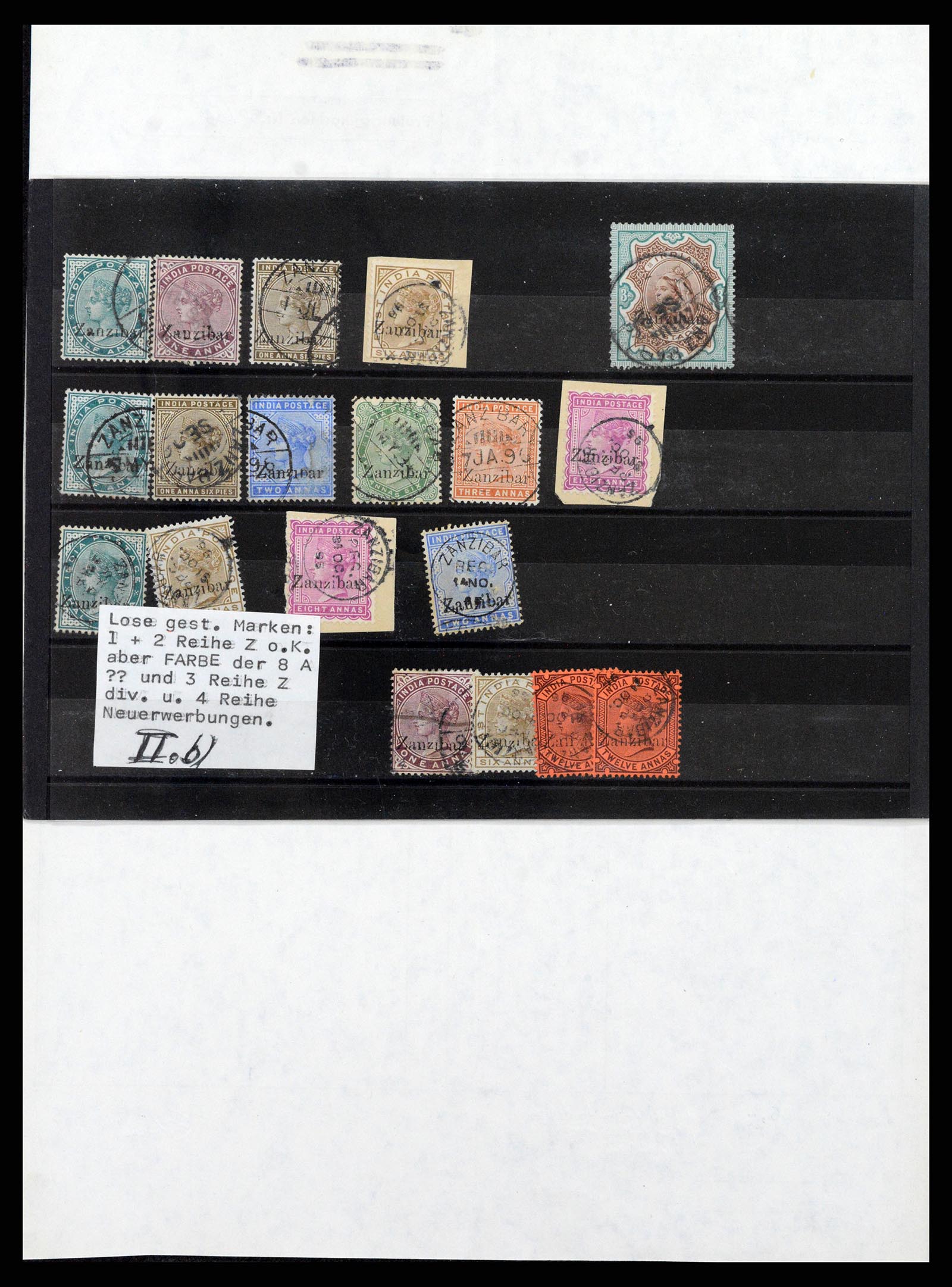 37576 005 - Stamp collection 37576 Zanzibar overprints specialised 1895-1896.