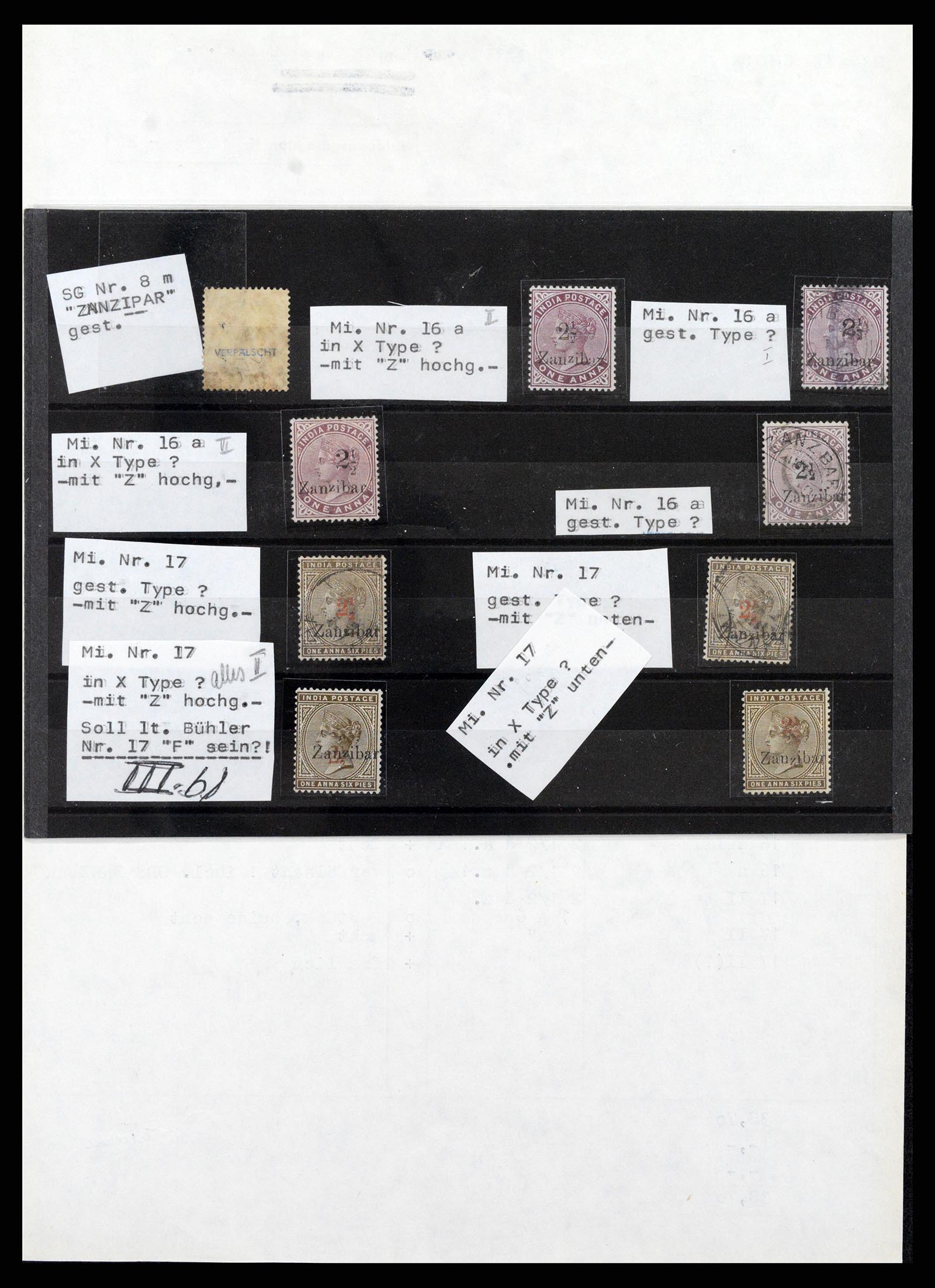 37576 007 - Stamp collection 37576 Zanzibar overprints specialised 1895-1896.