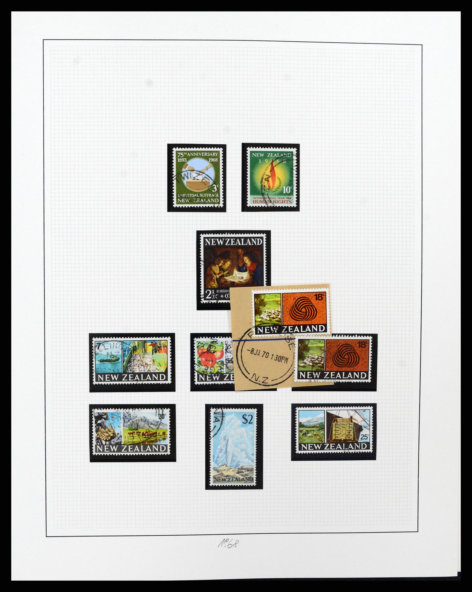 37582 220 - Postzegelverzameling 37582 Nieuw Zeeland 1862-1970.